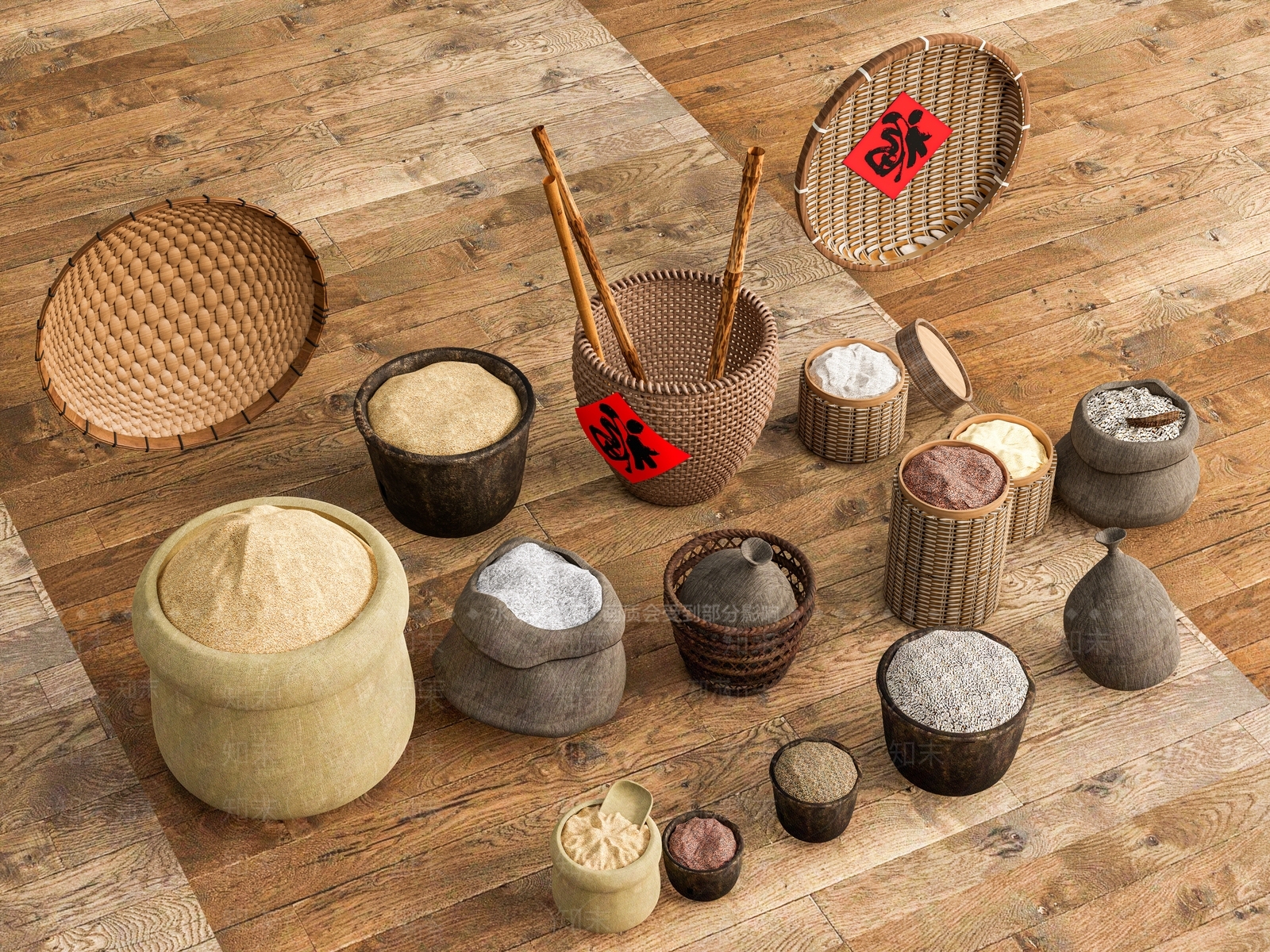 现代农耕小品3D模型下载【ID:1162244217】