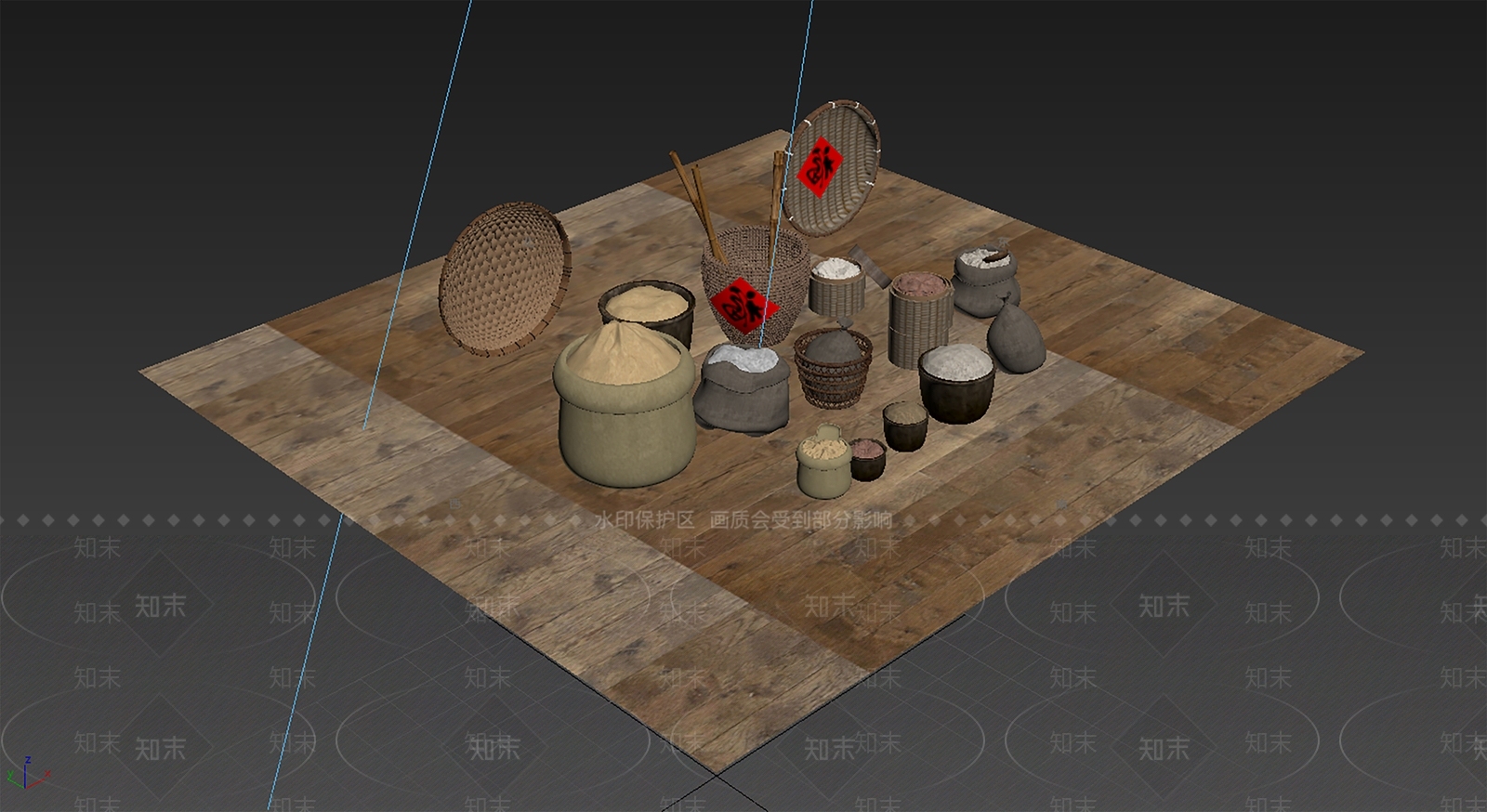 现代农耕小品3D模型下载【ID:1162244217】