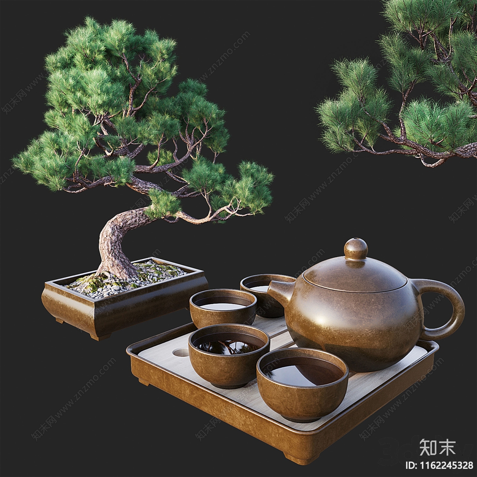 盆景装饰套装3D模型下载【ID:1162245328】