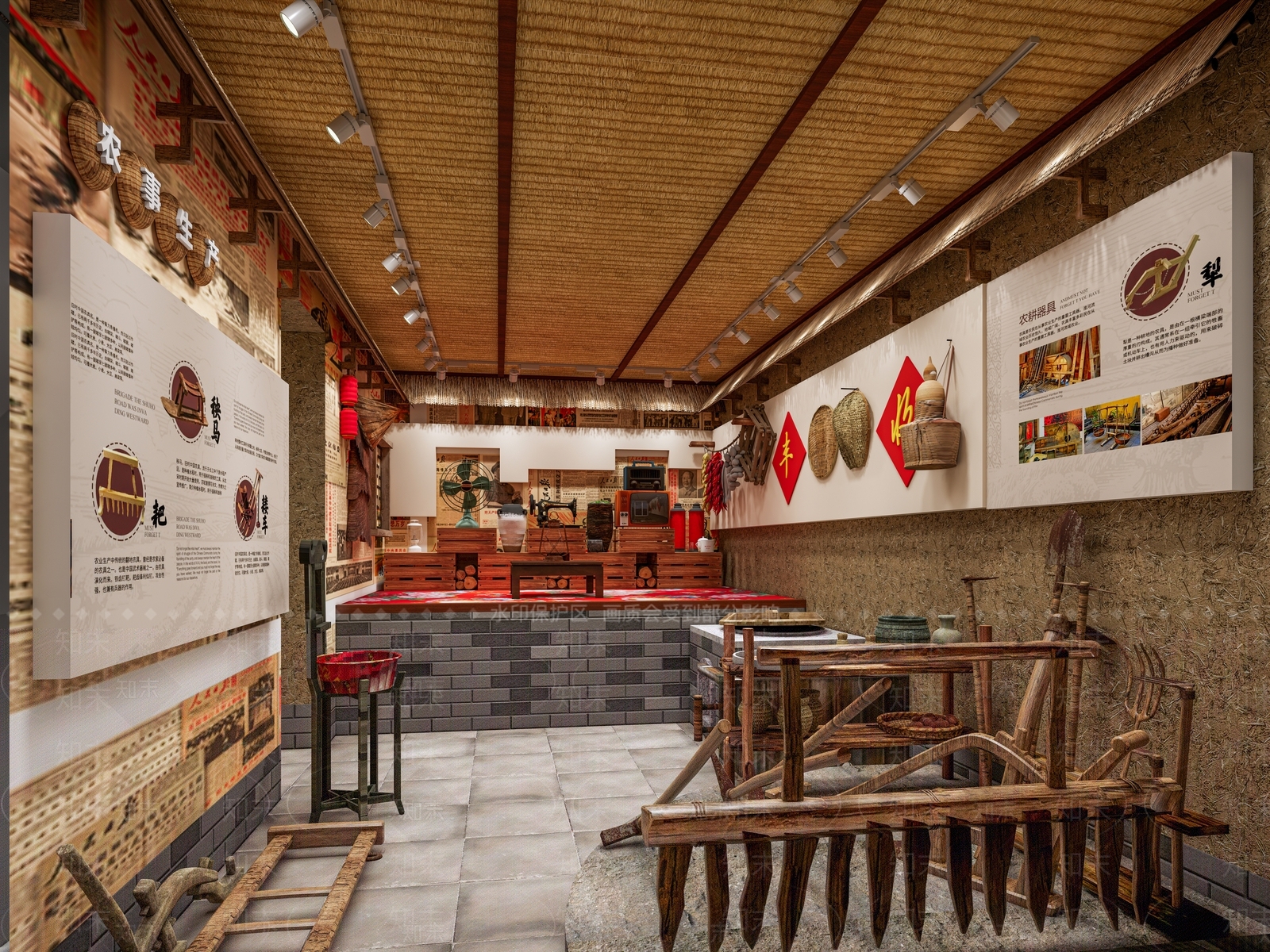 新中式民俗展厅3D模型下载【ID:1162245649】