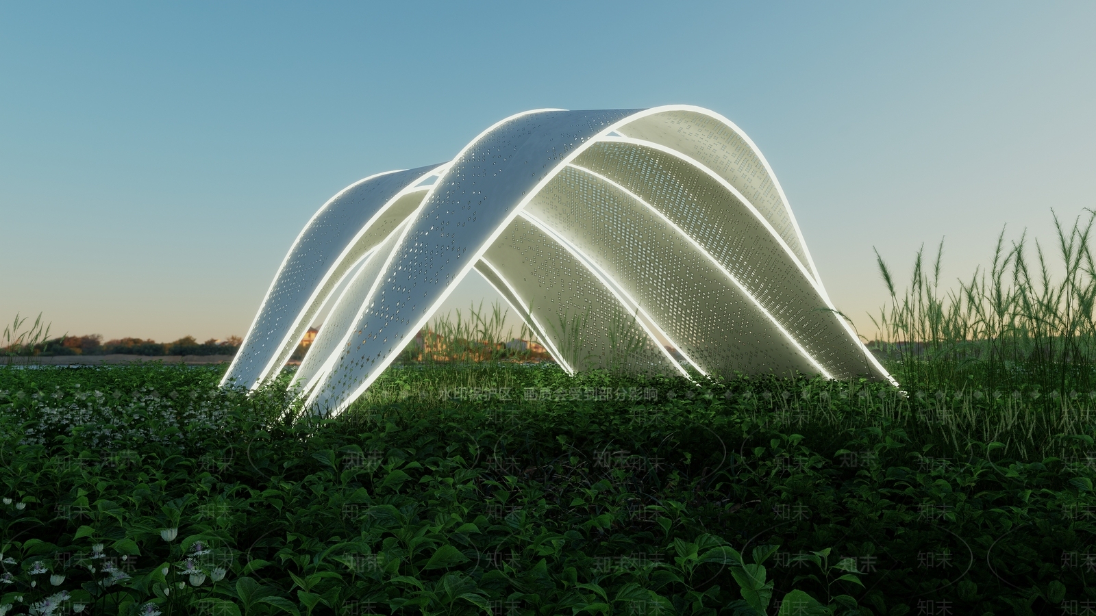 现代曲线雕塑小品SU模型下载【ID:1162247752】