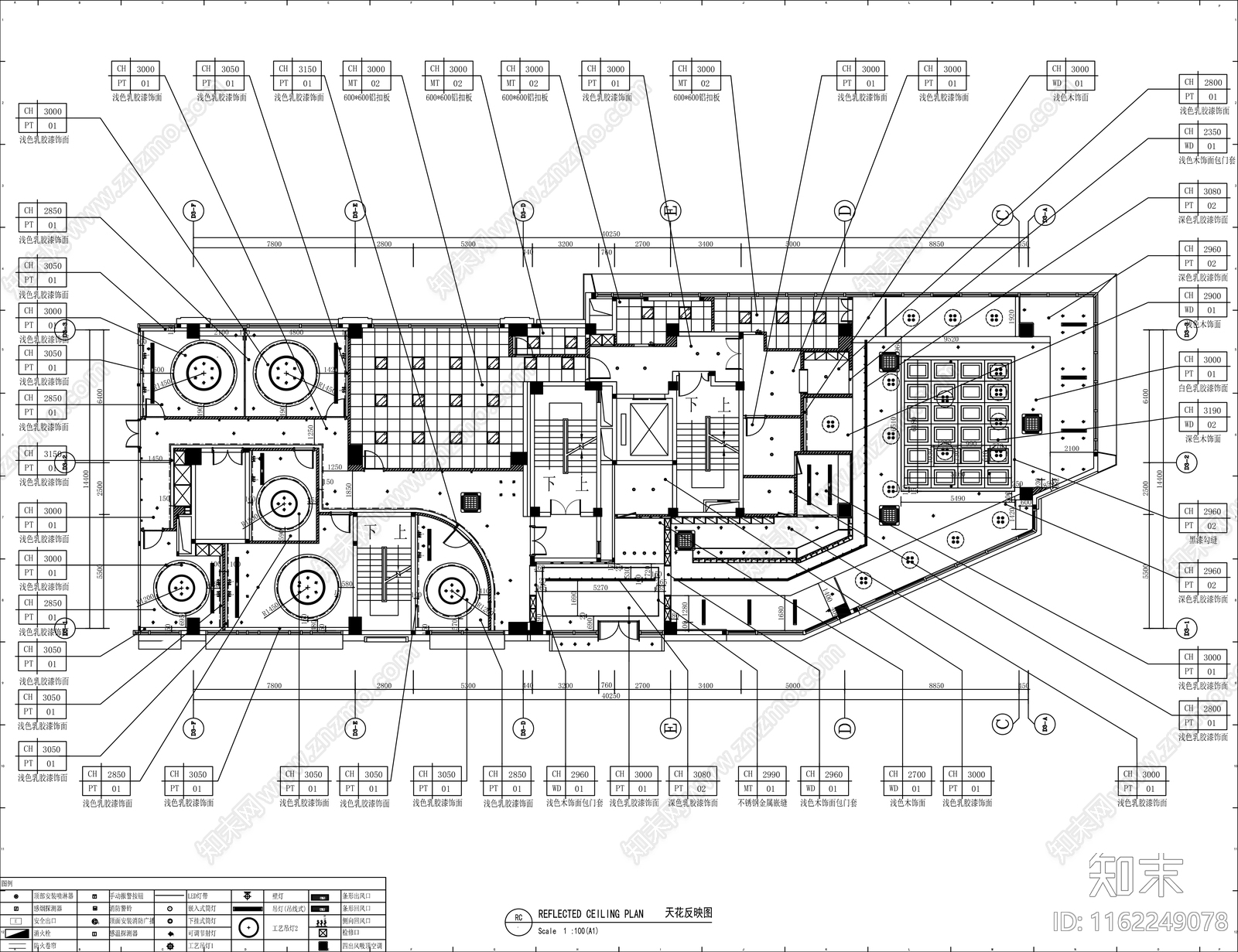 500㎡品牌特色餐厅全cad施工图下载【ID:1162249078】