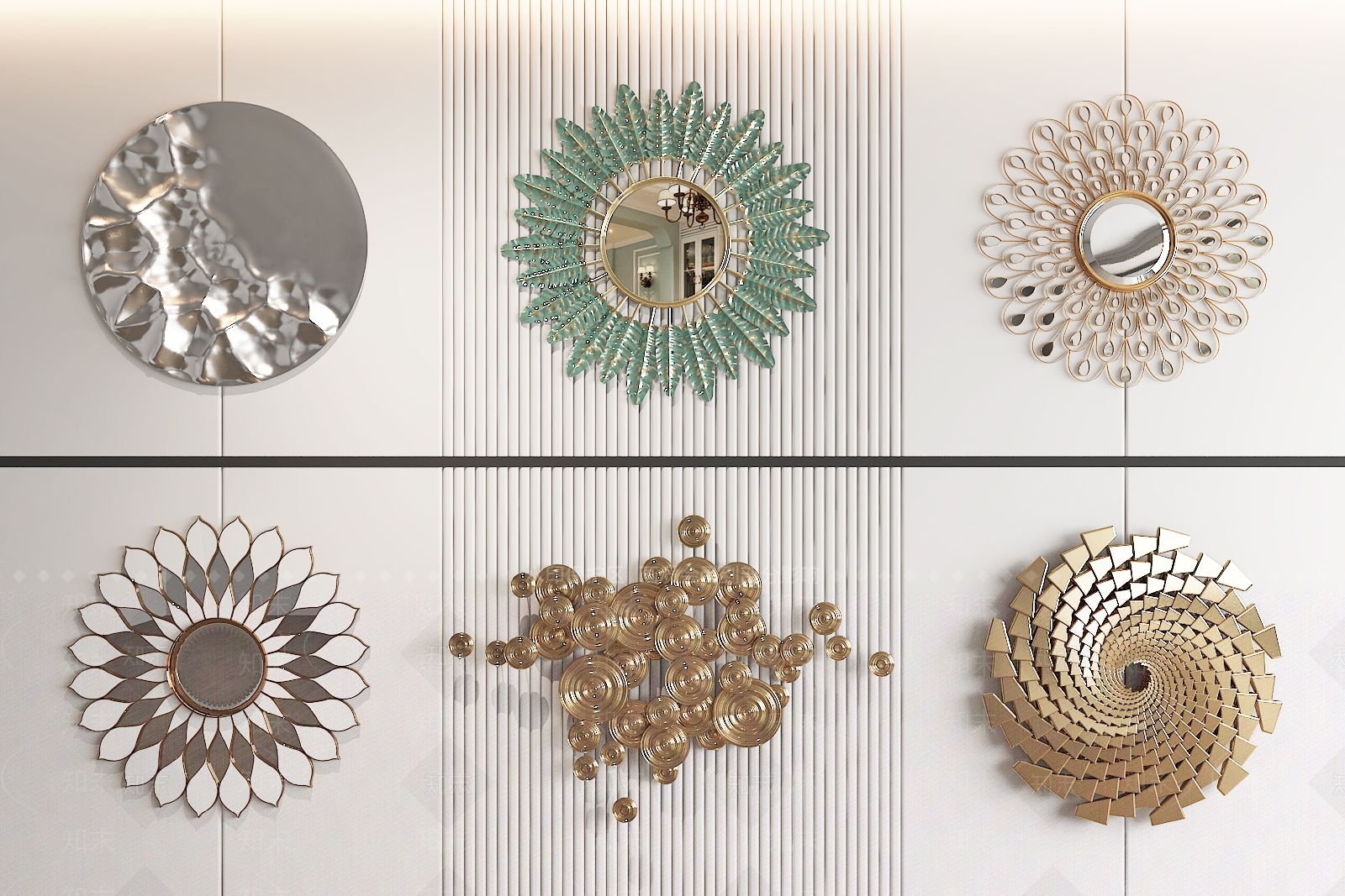 现代轻奢墙饰挂件立体画3D模型下载【ID:1162250743】