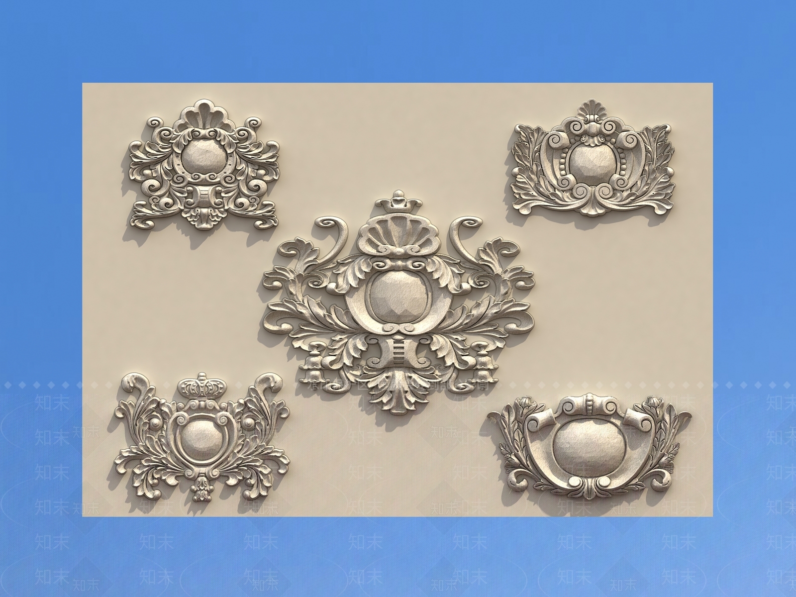 石材建筑外墙窗台栏杆浮雕3D模型下载【ID:1162252238】