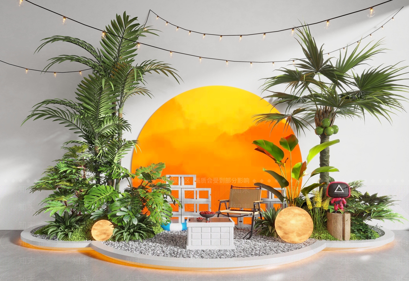 现代露营风景观植物造景3D模型下载【ID:1162256052】