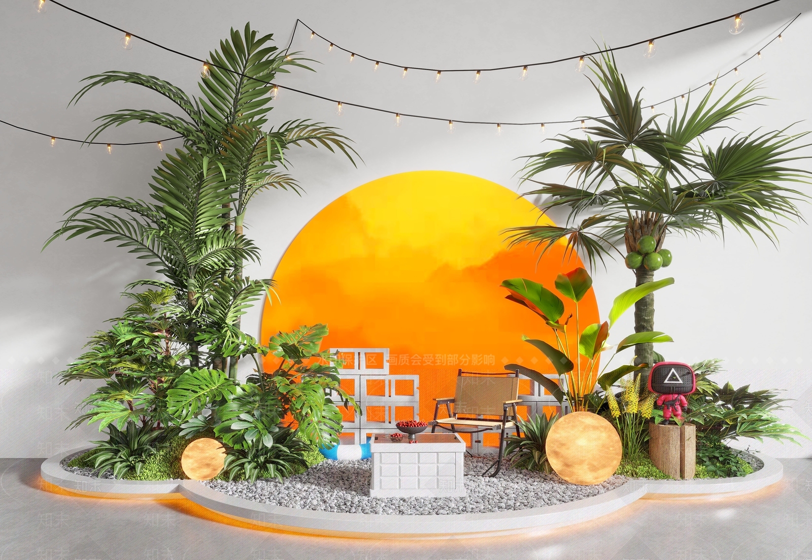 现代露营风景观植物造景SU模型下载【ID:1162256084】