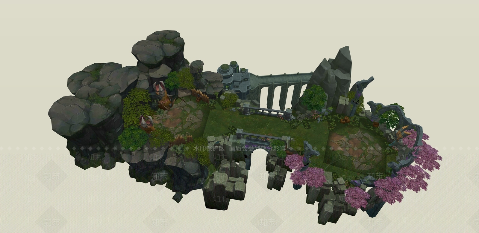 复古山石建筑场景SU模型下载【ID:1162256954】