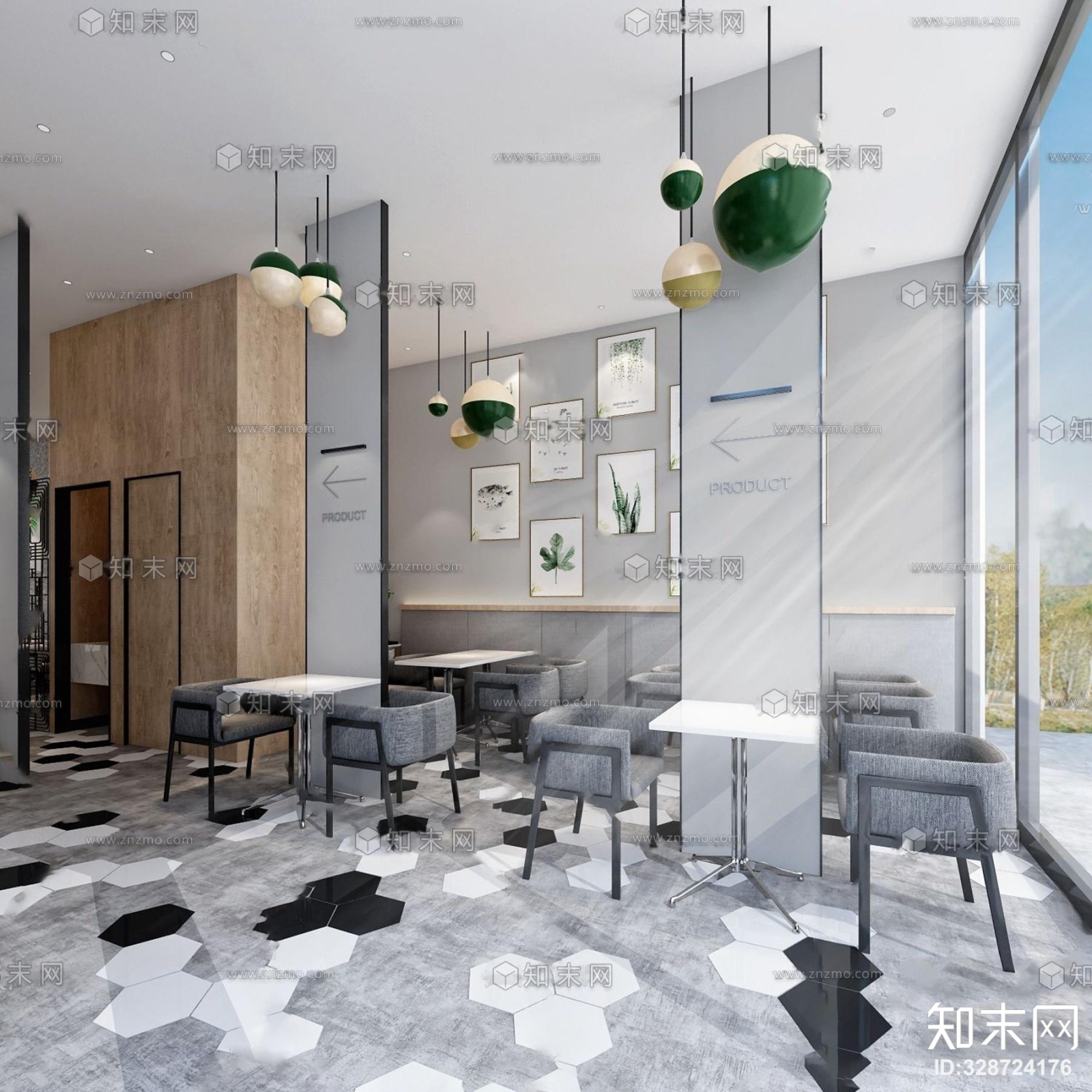 现代茶餐厅3D模型下载【ID:328724176】