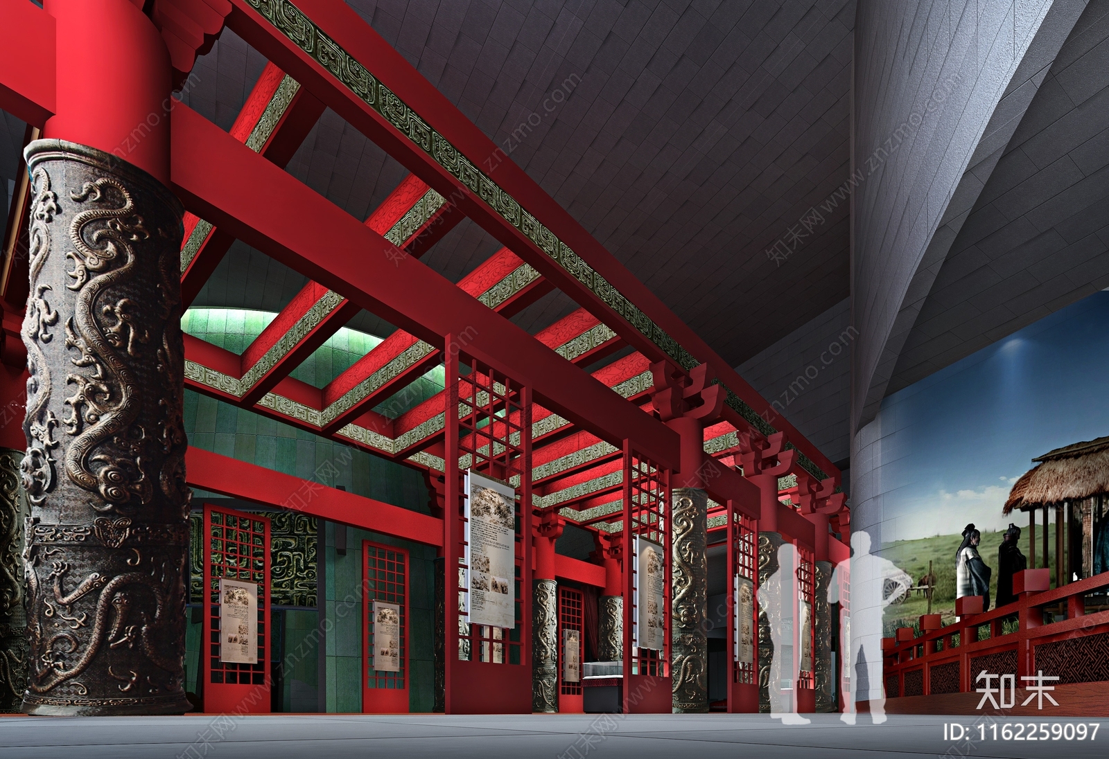 现代风格展览馆室内效果cad施工图下载【ID:1162259097】