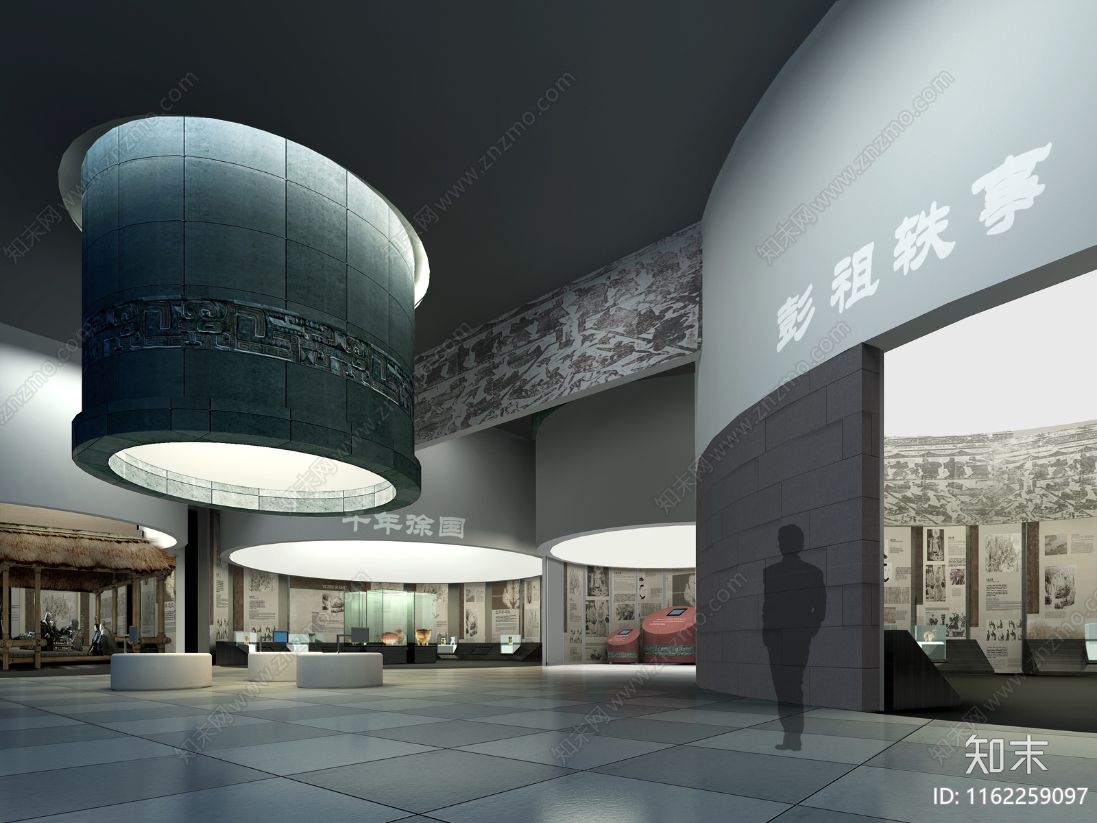 现代风格展览馆室内效果施工图下载【ID:1162259097】
