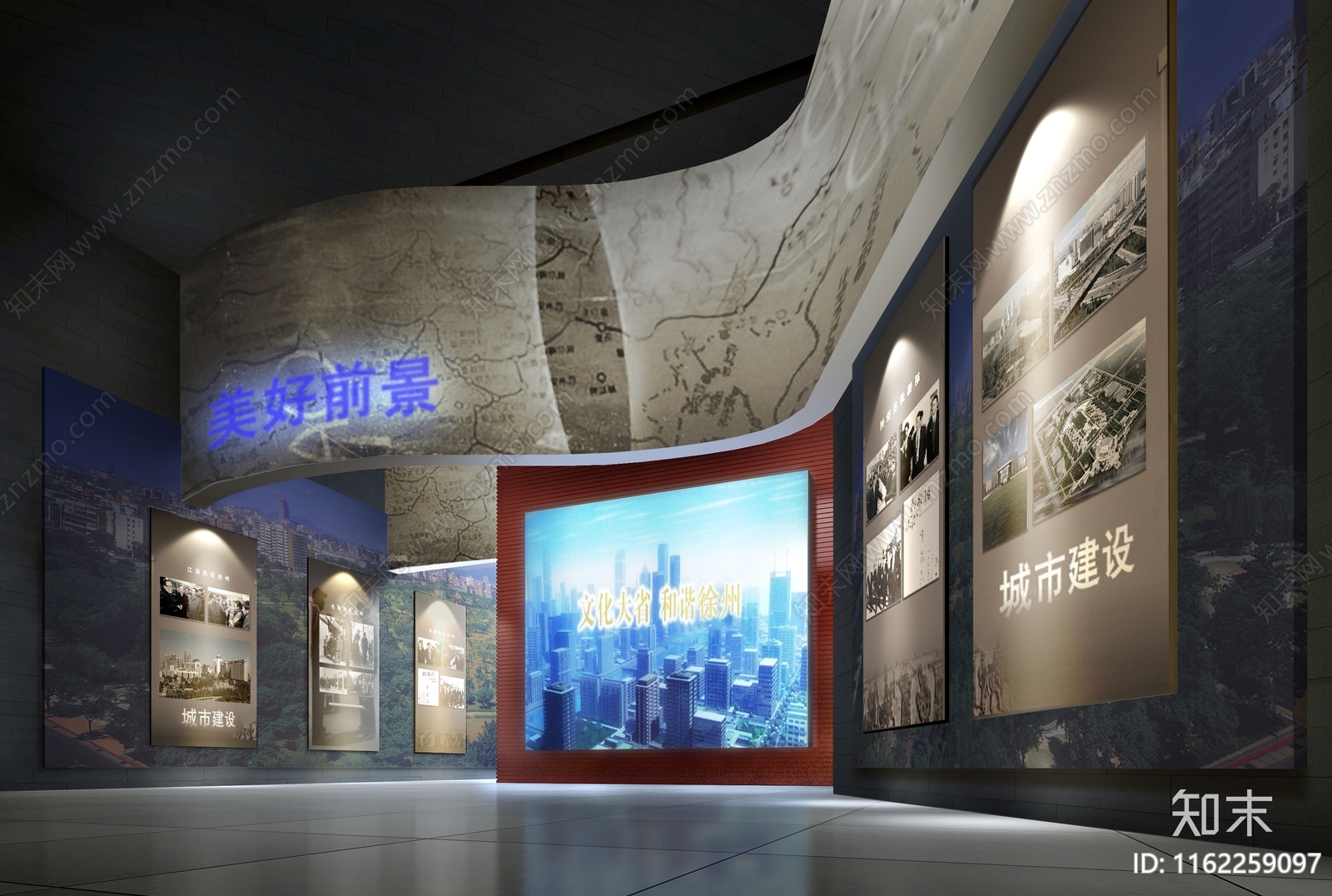 现代风格展览馆室内效果cad施工图下载【ID:1162259097】