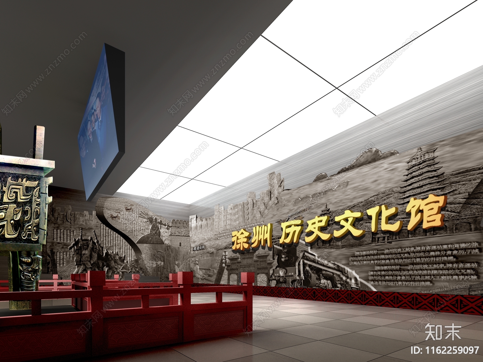 现代风格展览馆室内效果cad施工图下载【ID:1162259097】