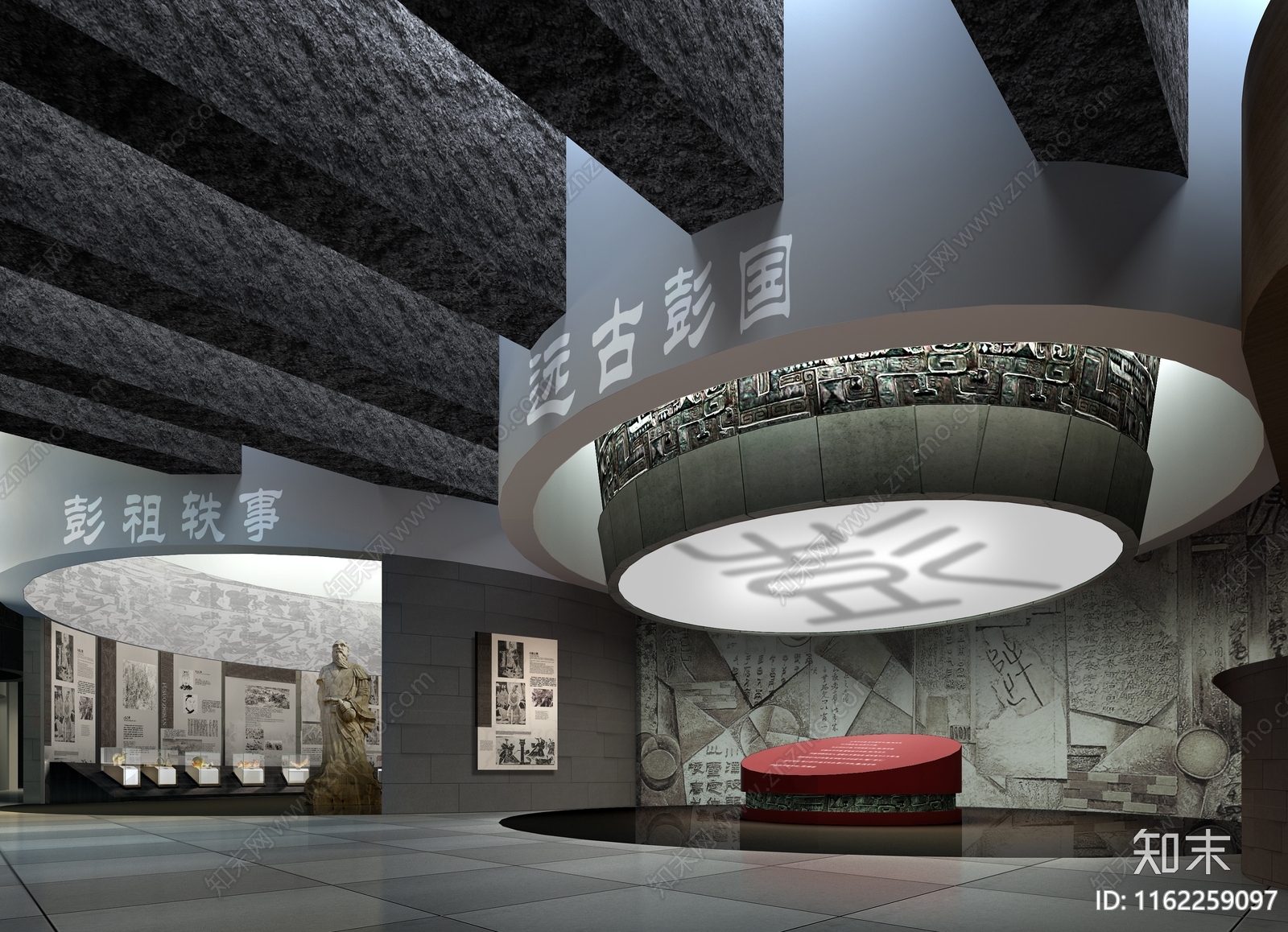 现代风格展览馆室内效果cad施工图下载【ID:1162259097】