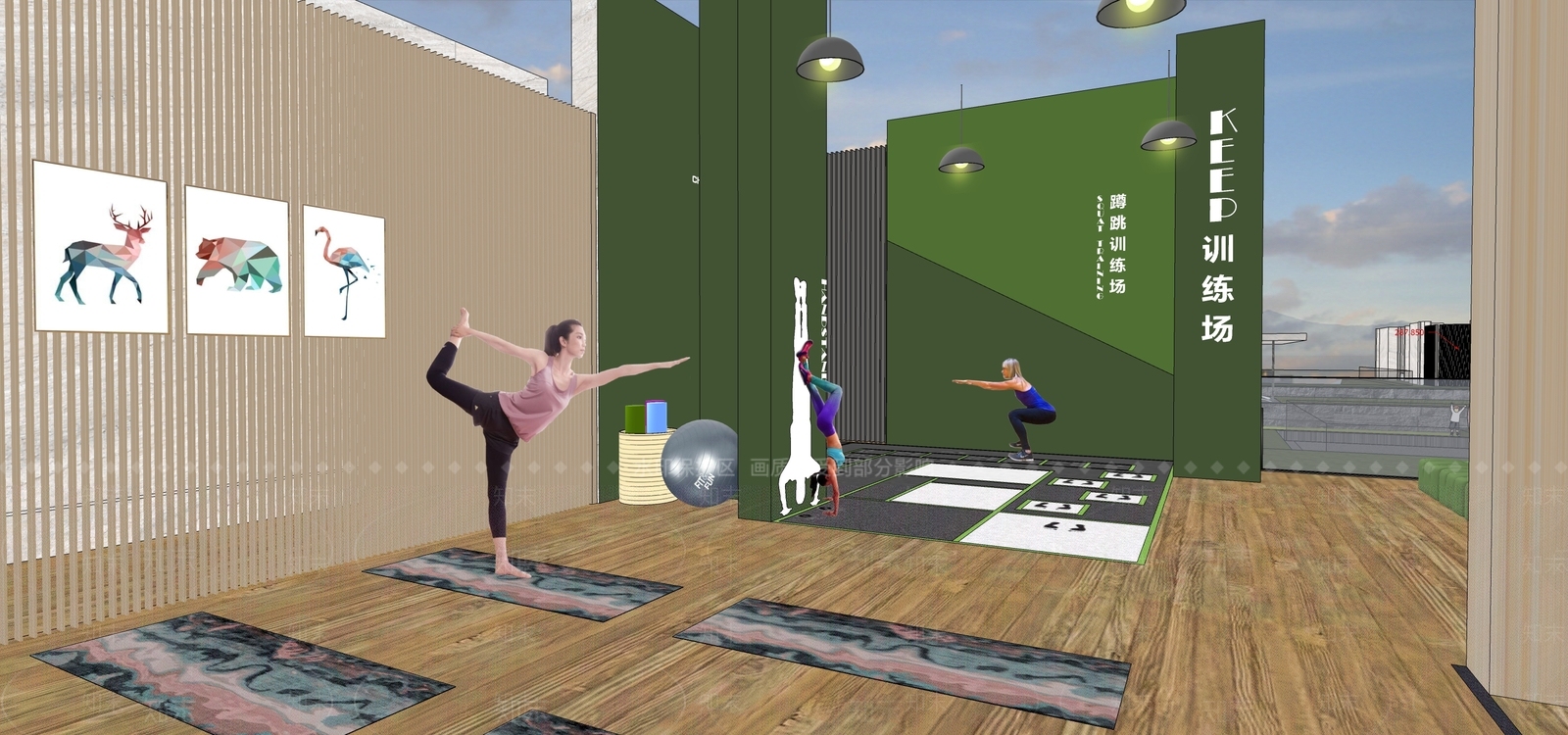 万科高端社区架空层SU模型下载【ID:1162260401】