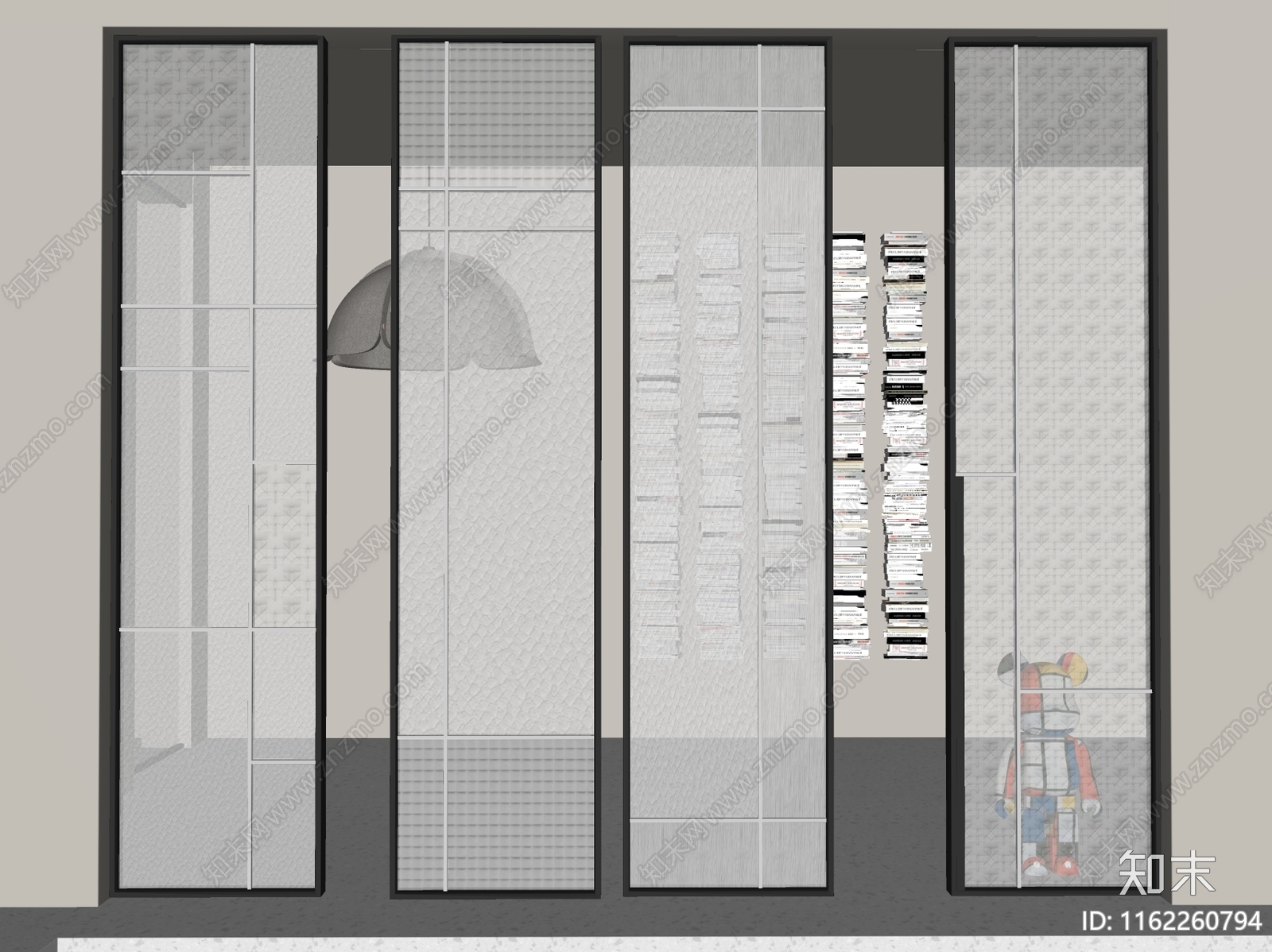 现代玻璃隔断组合SU模型下载【ID:1162260794】
