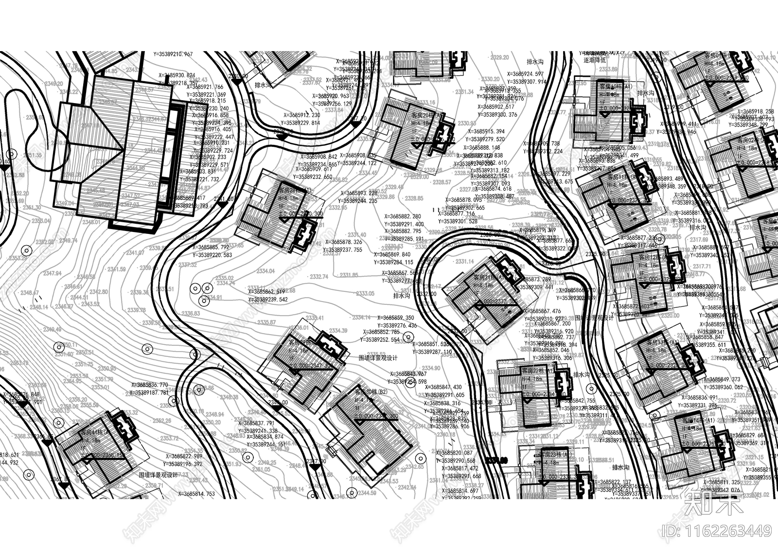 五星级酒店建筑总平图施工图下载【ID:1162263449】