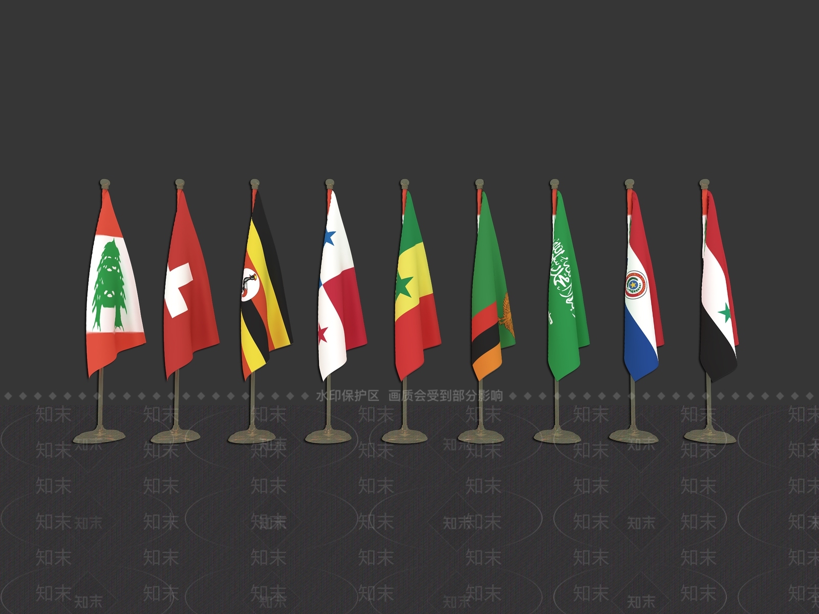 国旗3D模型下载【ID:1162264057】