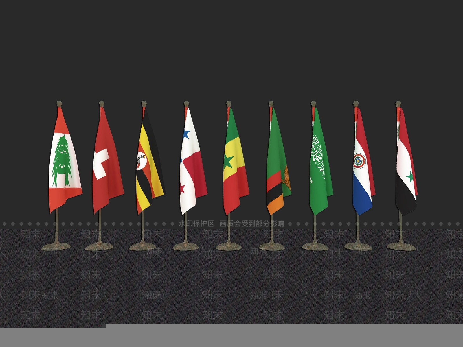 国旗3D模型下载【ID:1162264617】