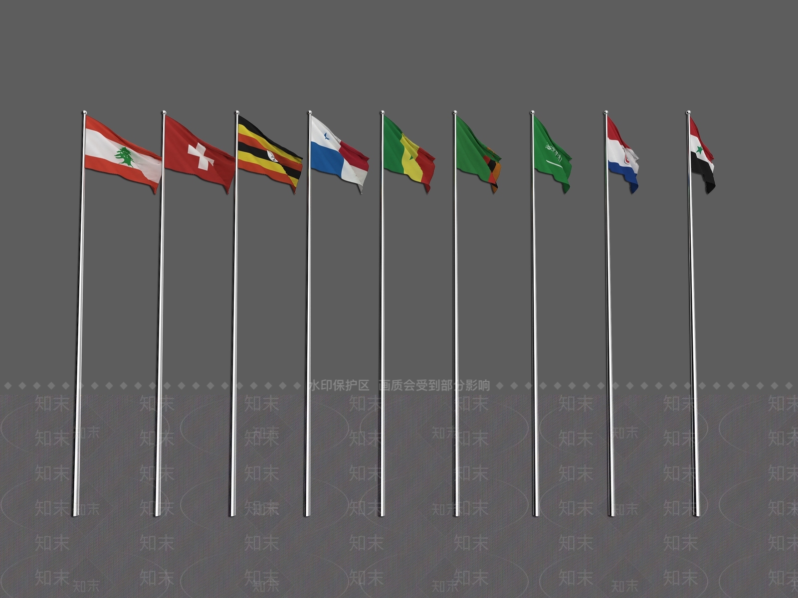 国旗3D模型下载【ID:1162264765】