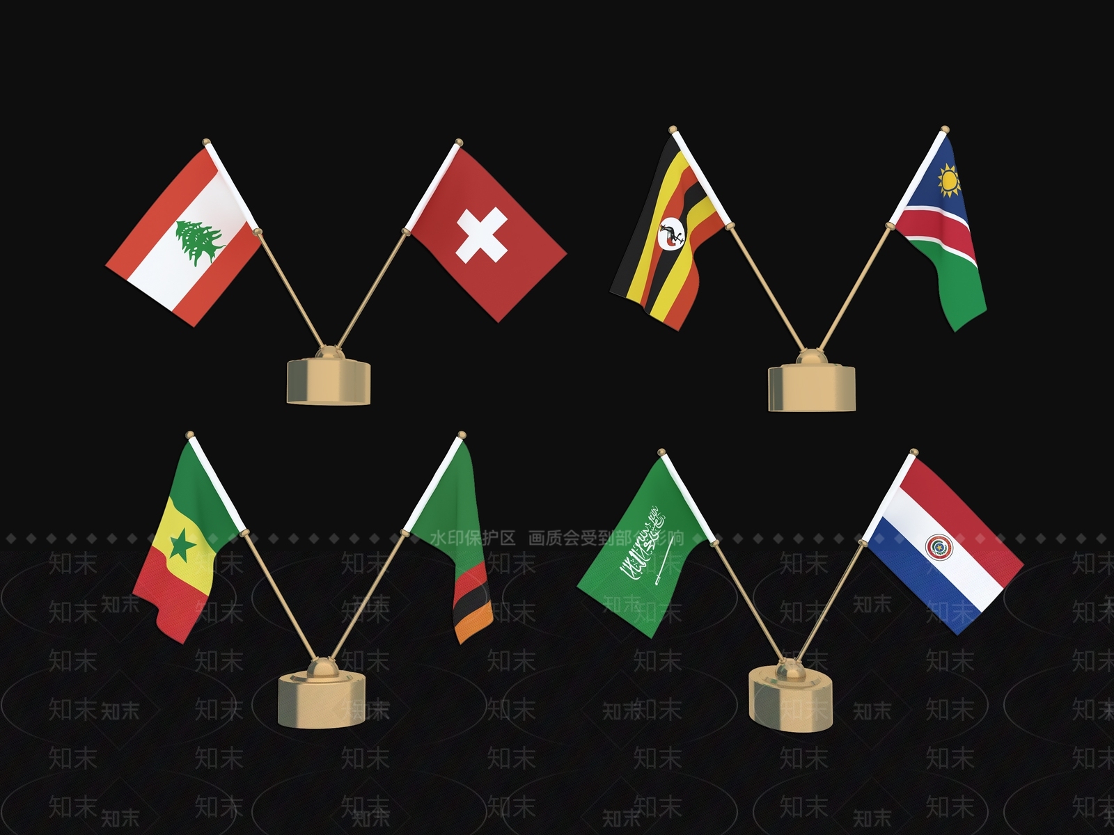 国旗3D模型下载【ID:1162264843】