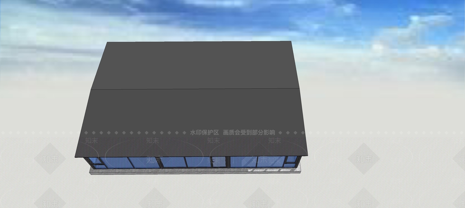独立造型人字顶阳光房SU模型下载【ID:1162265835】
