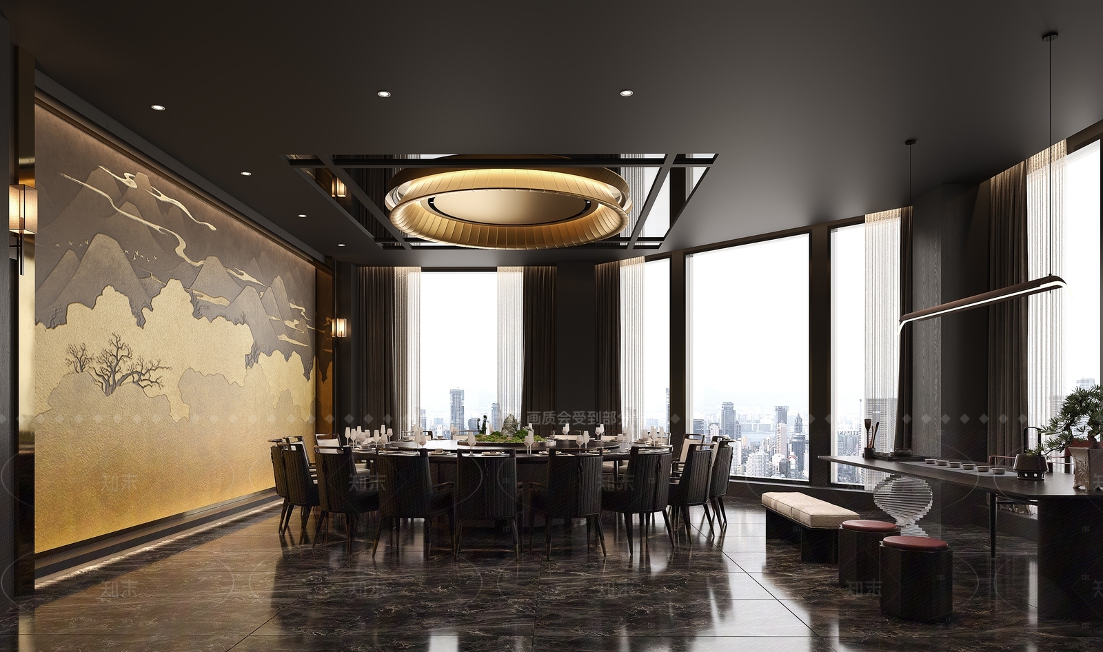 新中式包厢3D模型下载【ID:1214611833】