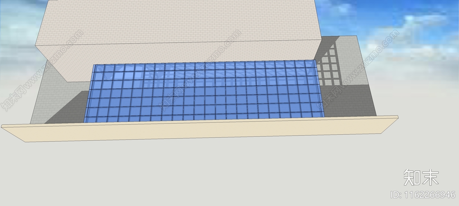 楼道阳光房玻璃顶SU模型下载【ID:1162266946】