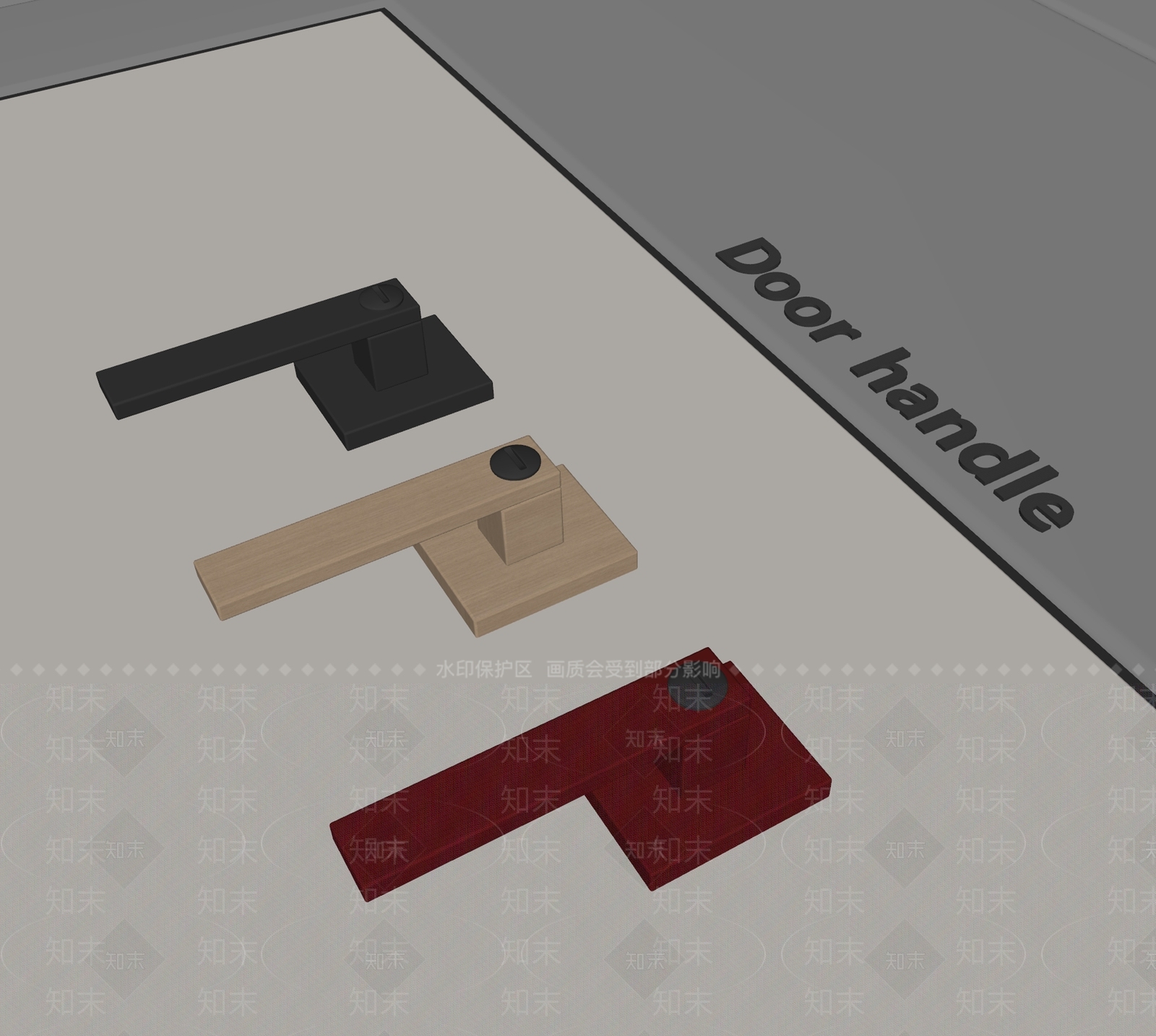 现代门把手SU模型下载【ID:1162267913】