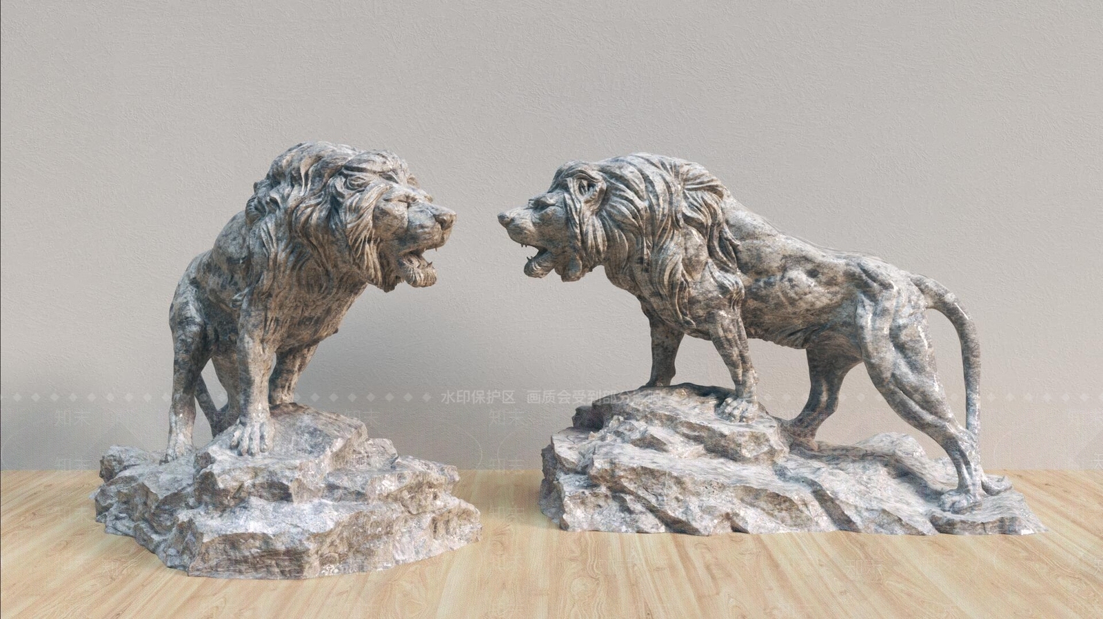 狮子雕刻3D模型下载【ID:1162268977】