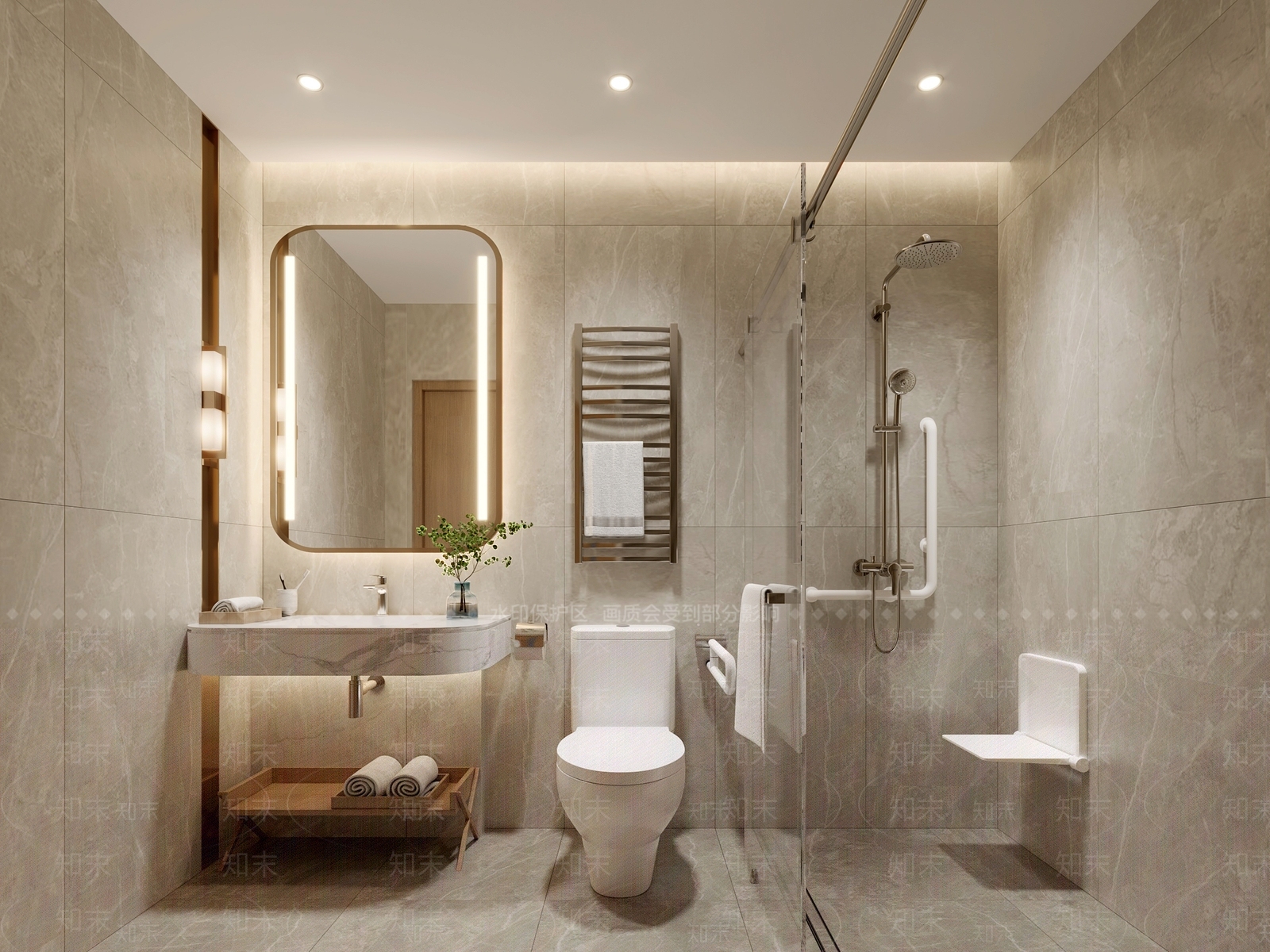 现代无障碍卫生间3D模型下载【ID:1162269407】