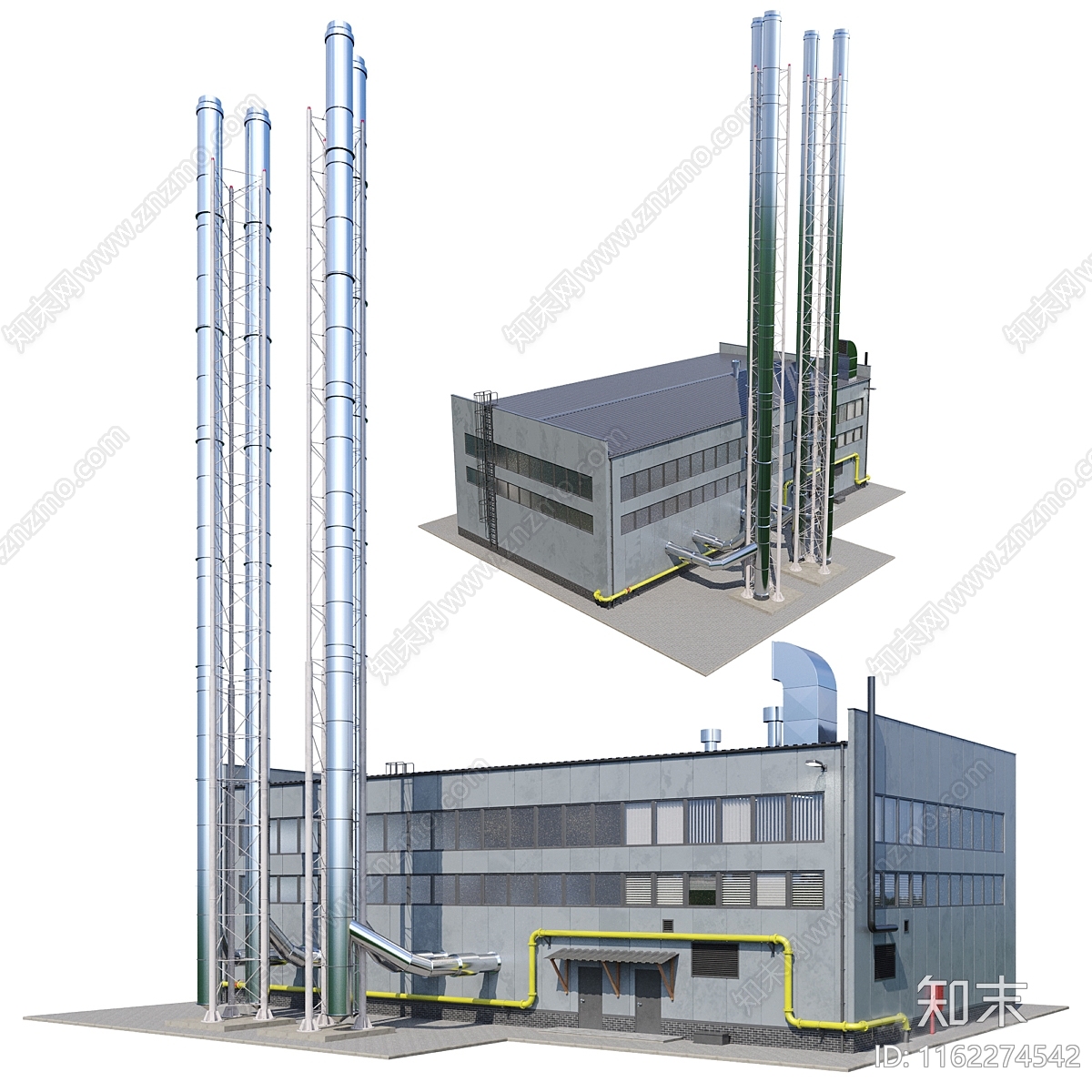工业锅炉房3D模型下载【ID:1162274542】