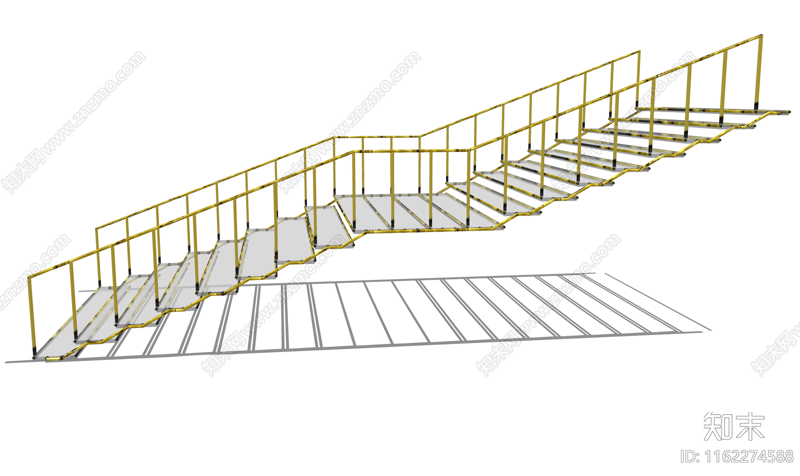 现代扶手楼梯SU模型下载【ID:1162274588】