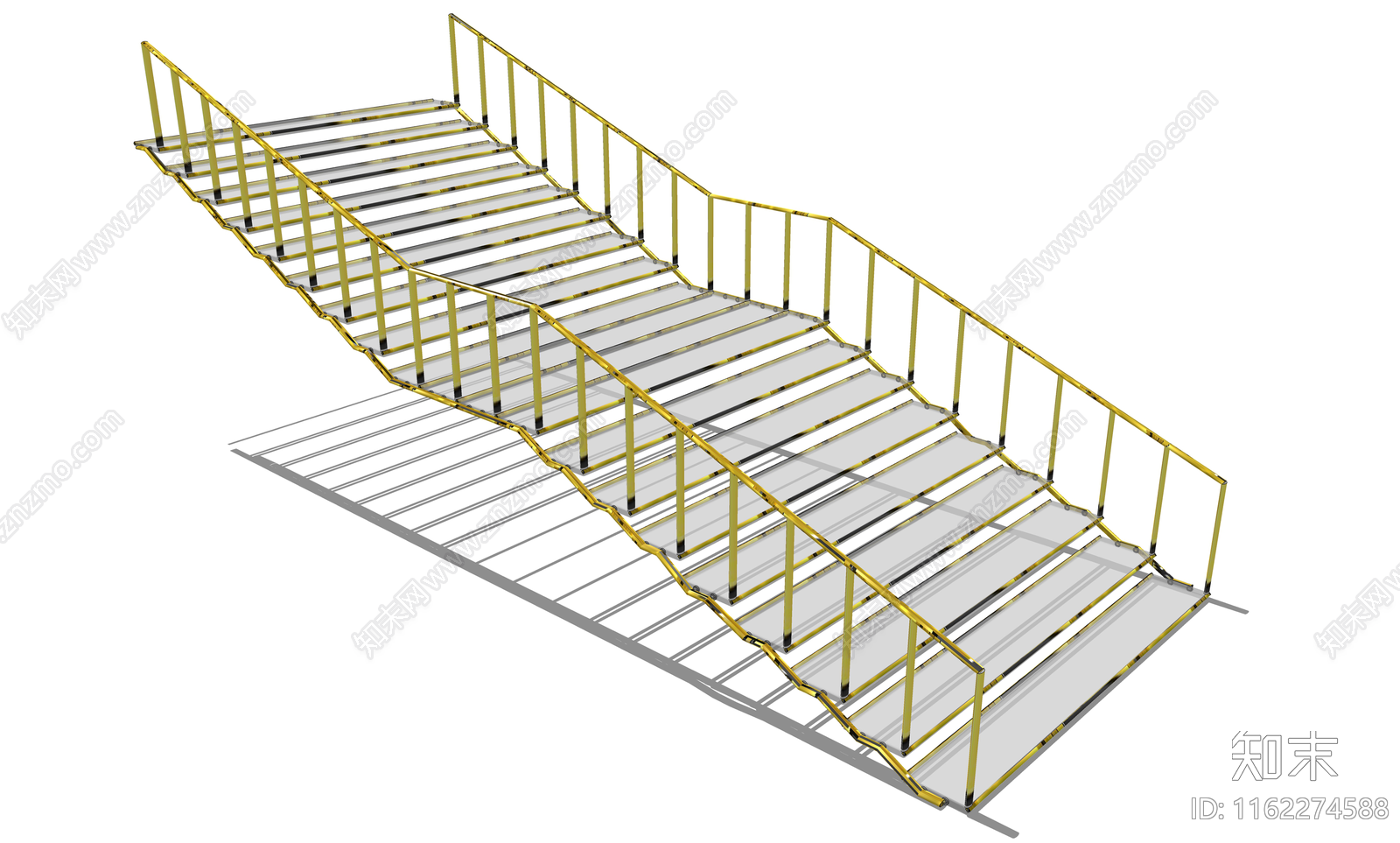 现代扶手楼梯SU模型下载【ID:1162274588】