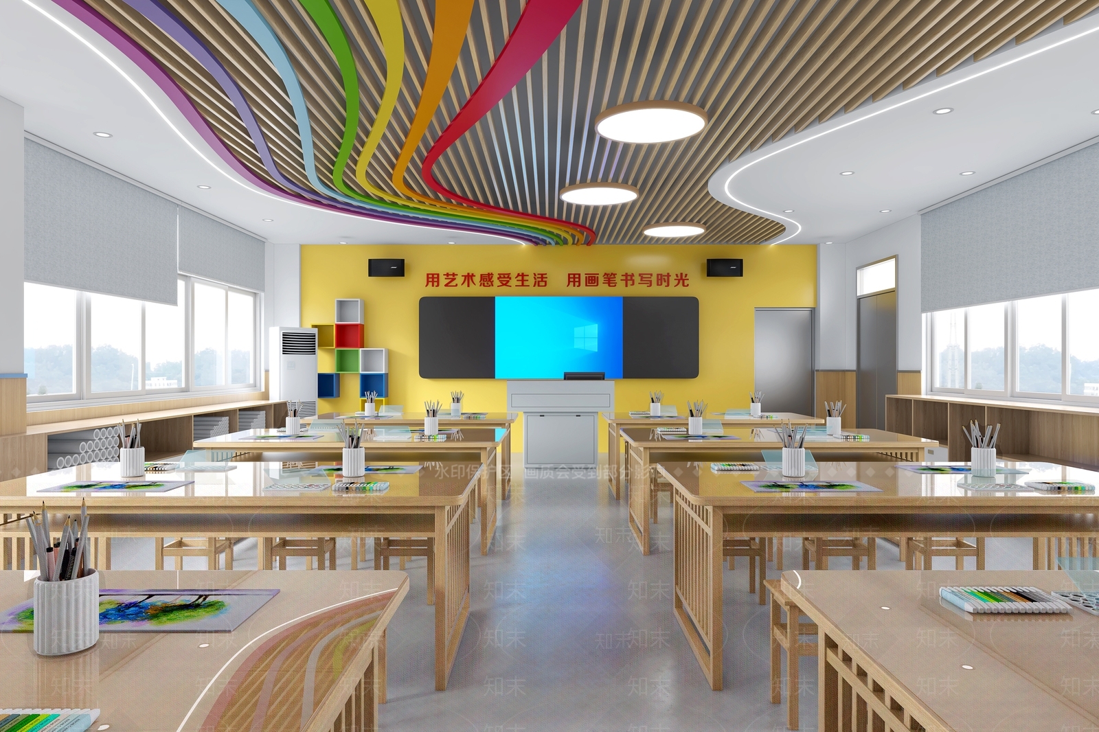 中学小学美术室3D模型下载【ID:1162278343】