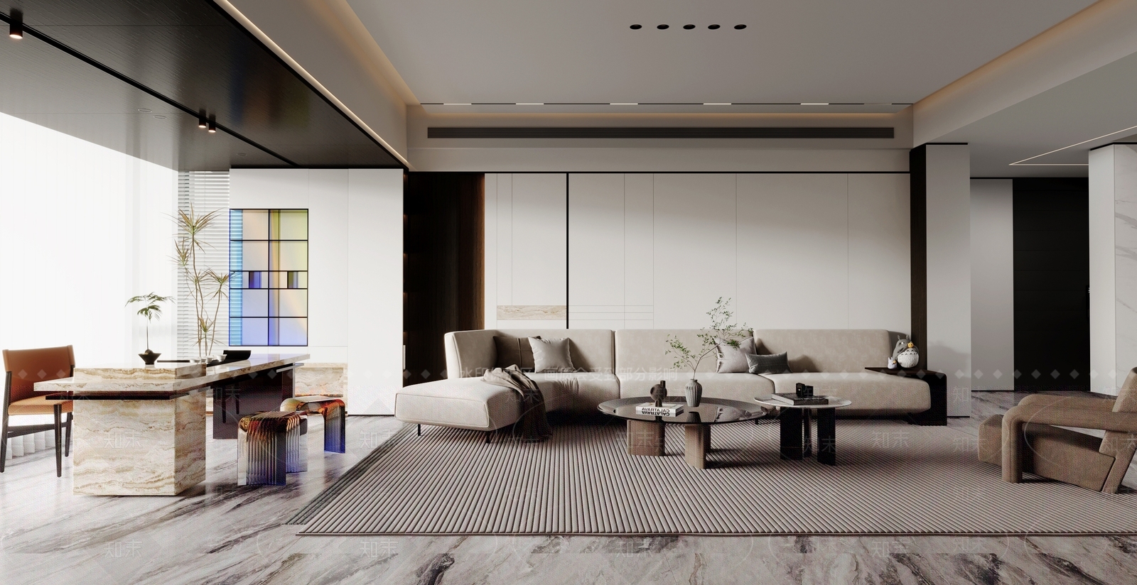 现代客餐厅效果图3D模型下载【ID:1162279773】