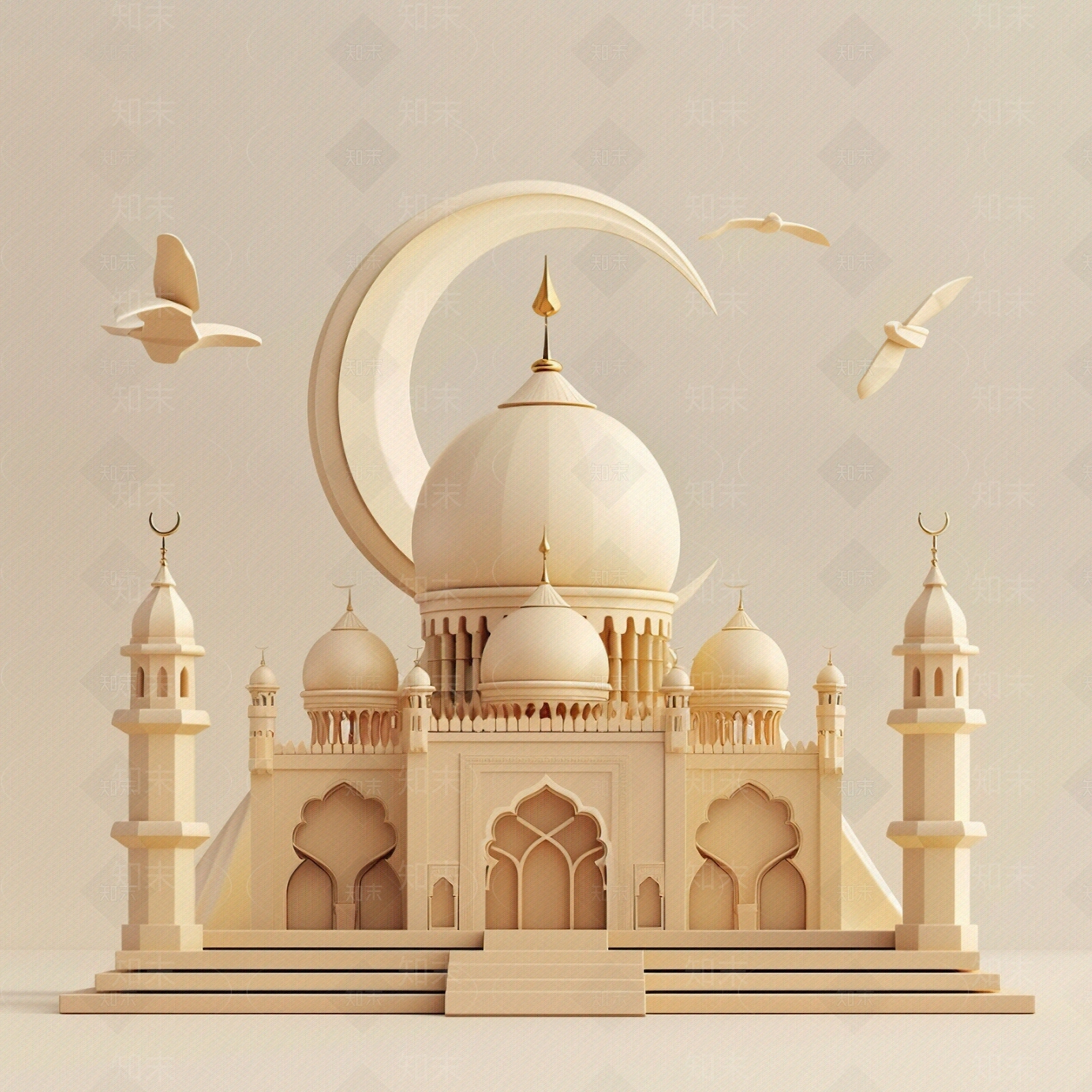 简约风城堡建筑装饰画贴图下载【ID:1162280703】