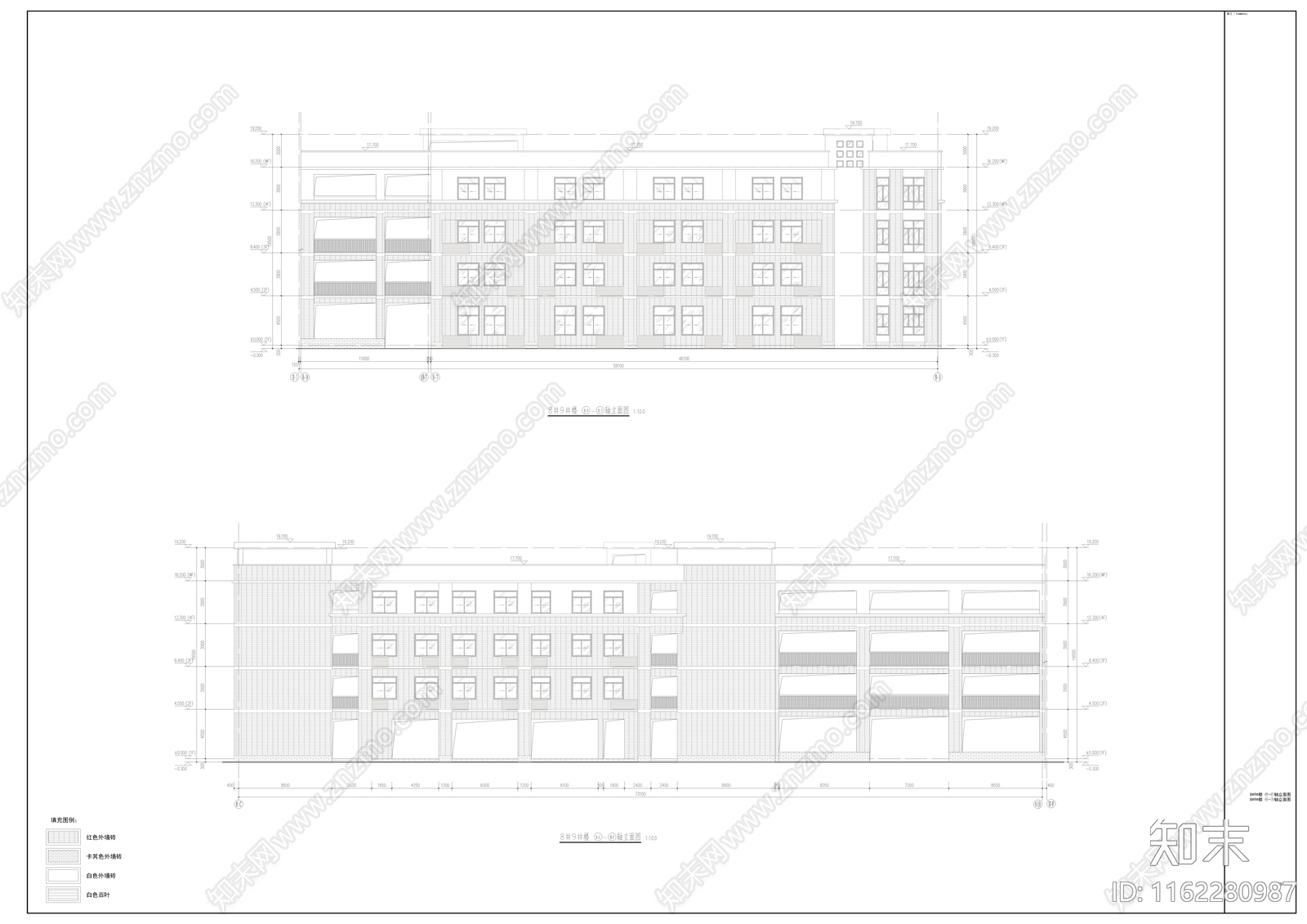 初中学校教学楼建cad施工图下载【ID:1162280987】