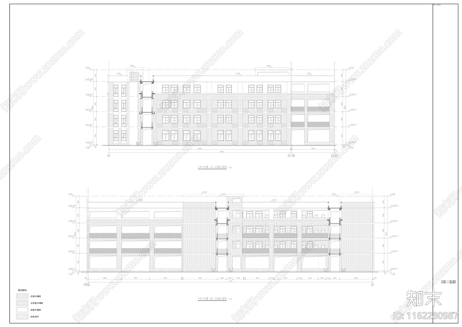 初中学校教学楼建cad施工图下载【ID:1162280987】