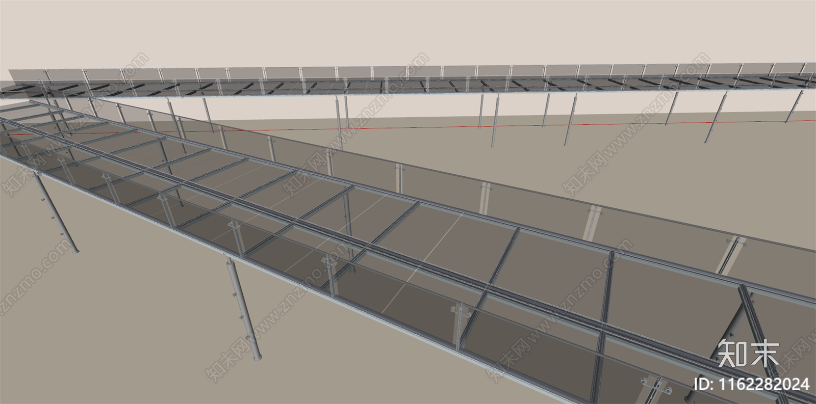 现代玻璃栈道SU模型下载【ID:1162282024】