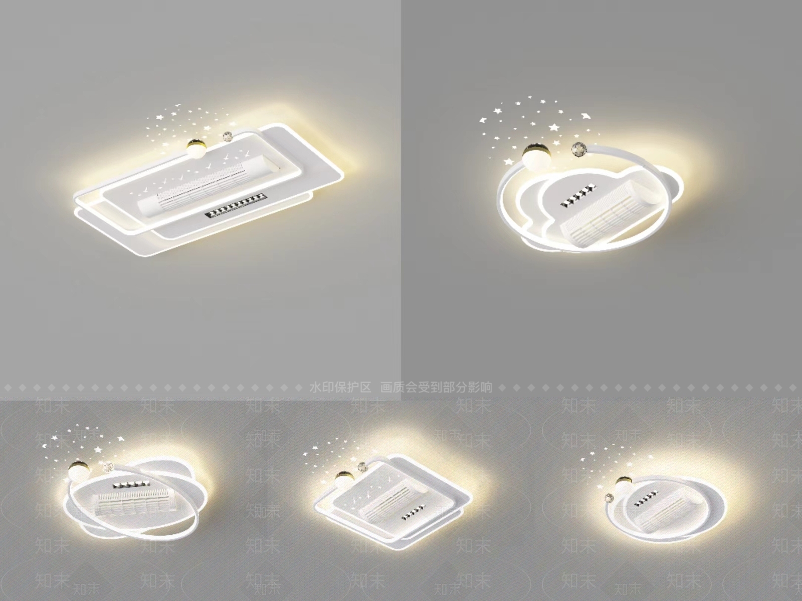 简约吸顶灯3D模型下载【ID:1162288126】