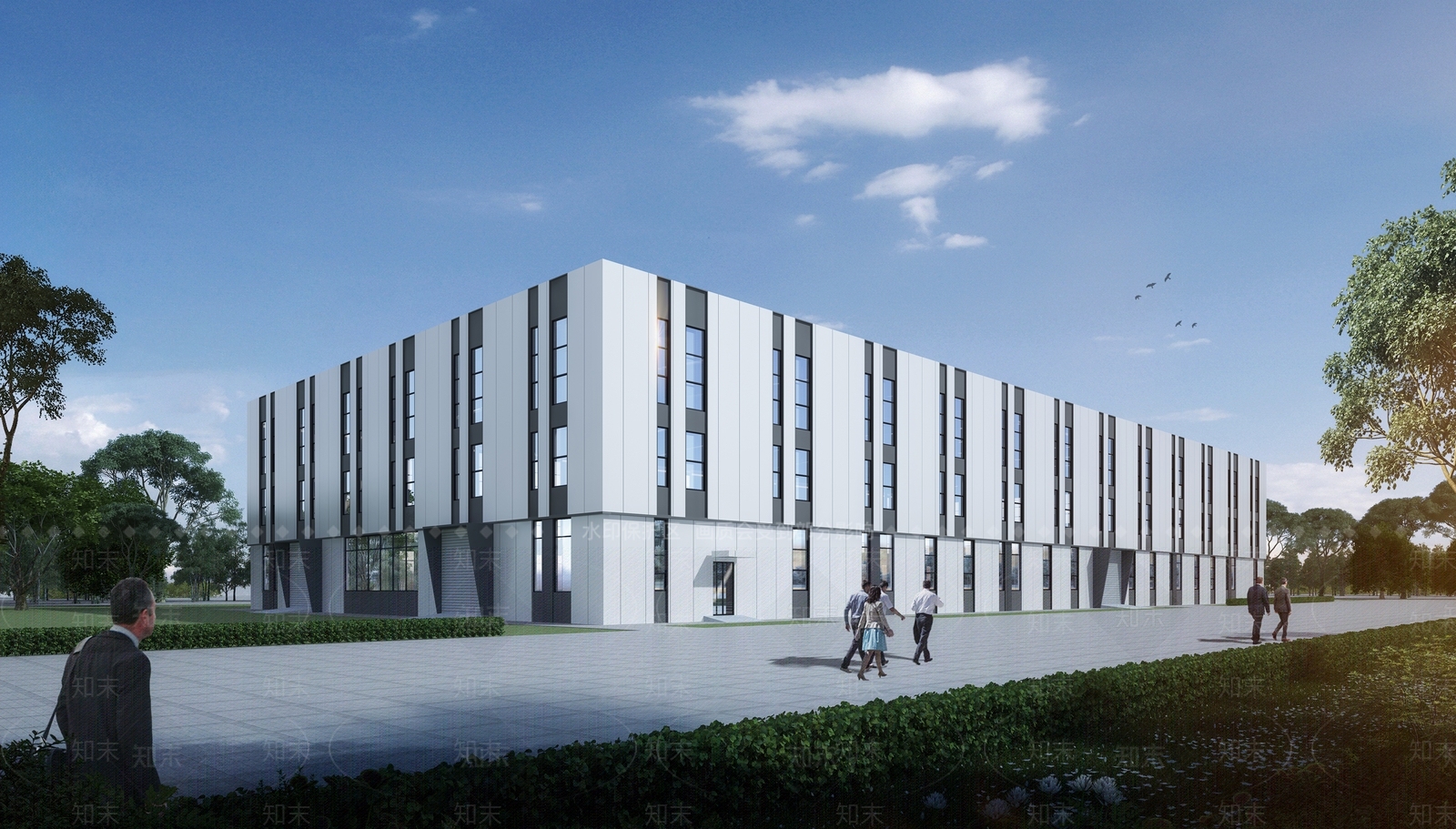 工业产业园厂房建筑3D模型下载【ID:1162289128】