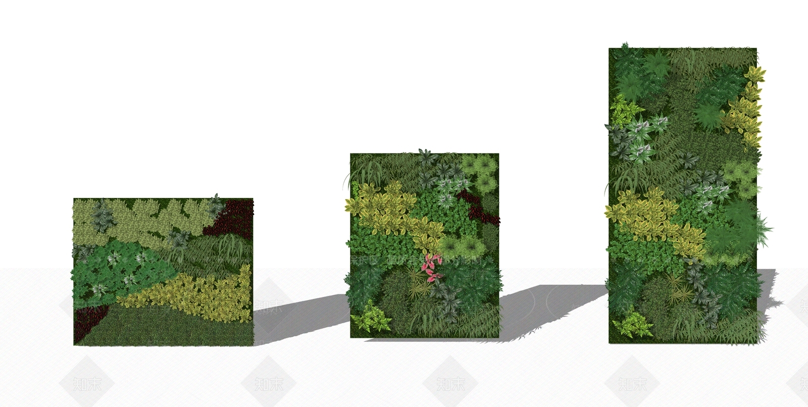 垂直绿化背景墙SU模型下载【ID:1162296969】