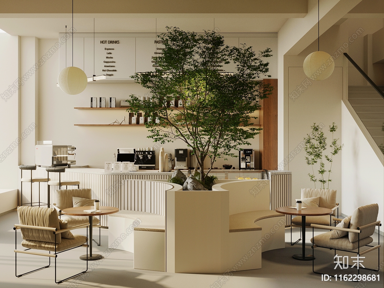 现代奶茶店3D模型下载【ID:1162298681】