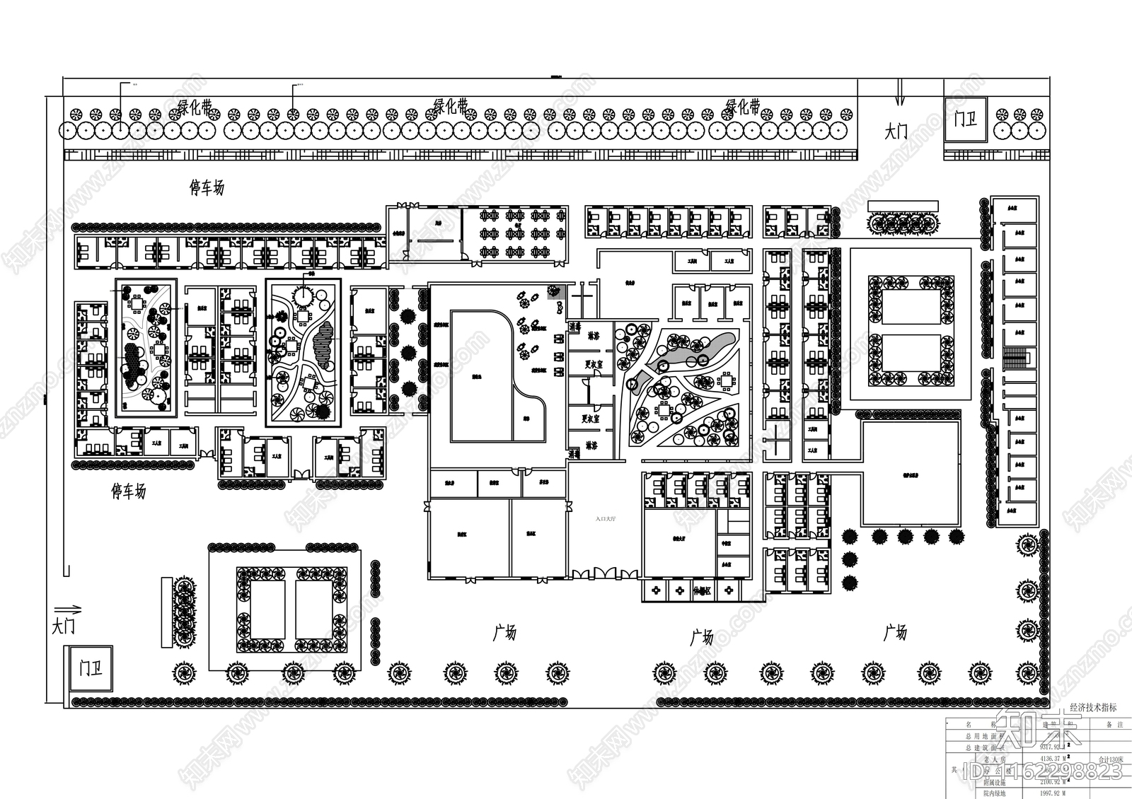 养老院平面图施工图下载【ID:1162298823】