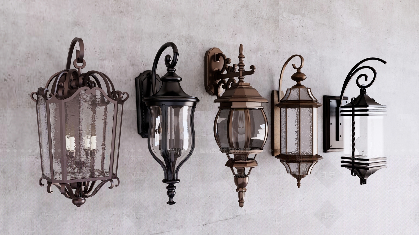 欧式古典金属壁灯SU模型下载【ID:1162299507】