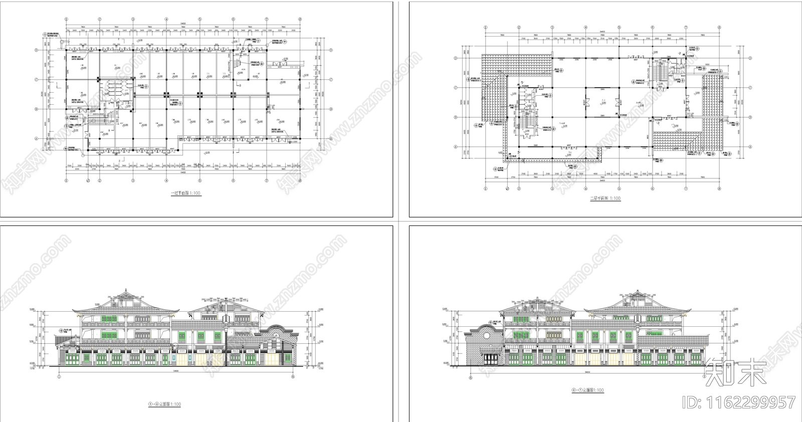 古建商业街图纸cad施工图下载【ID:1162299957】