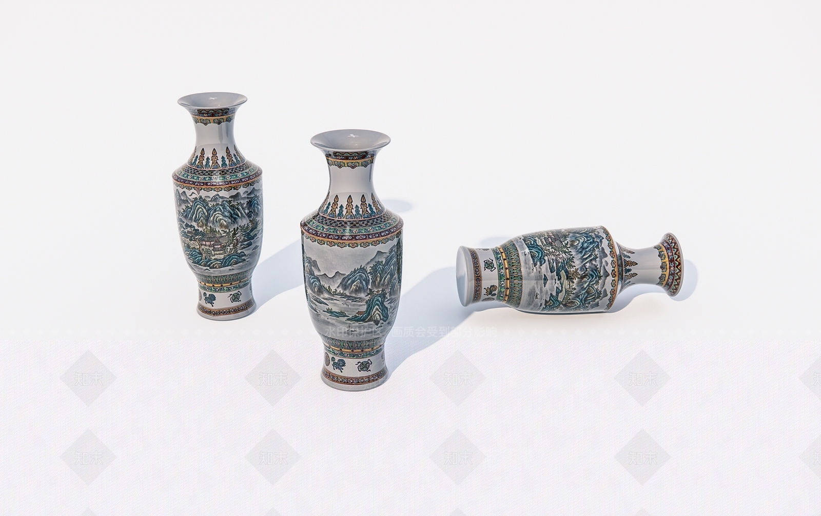 陶瓷花瓶SU模型下载【ID:1162300640】