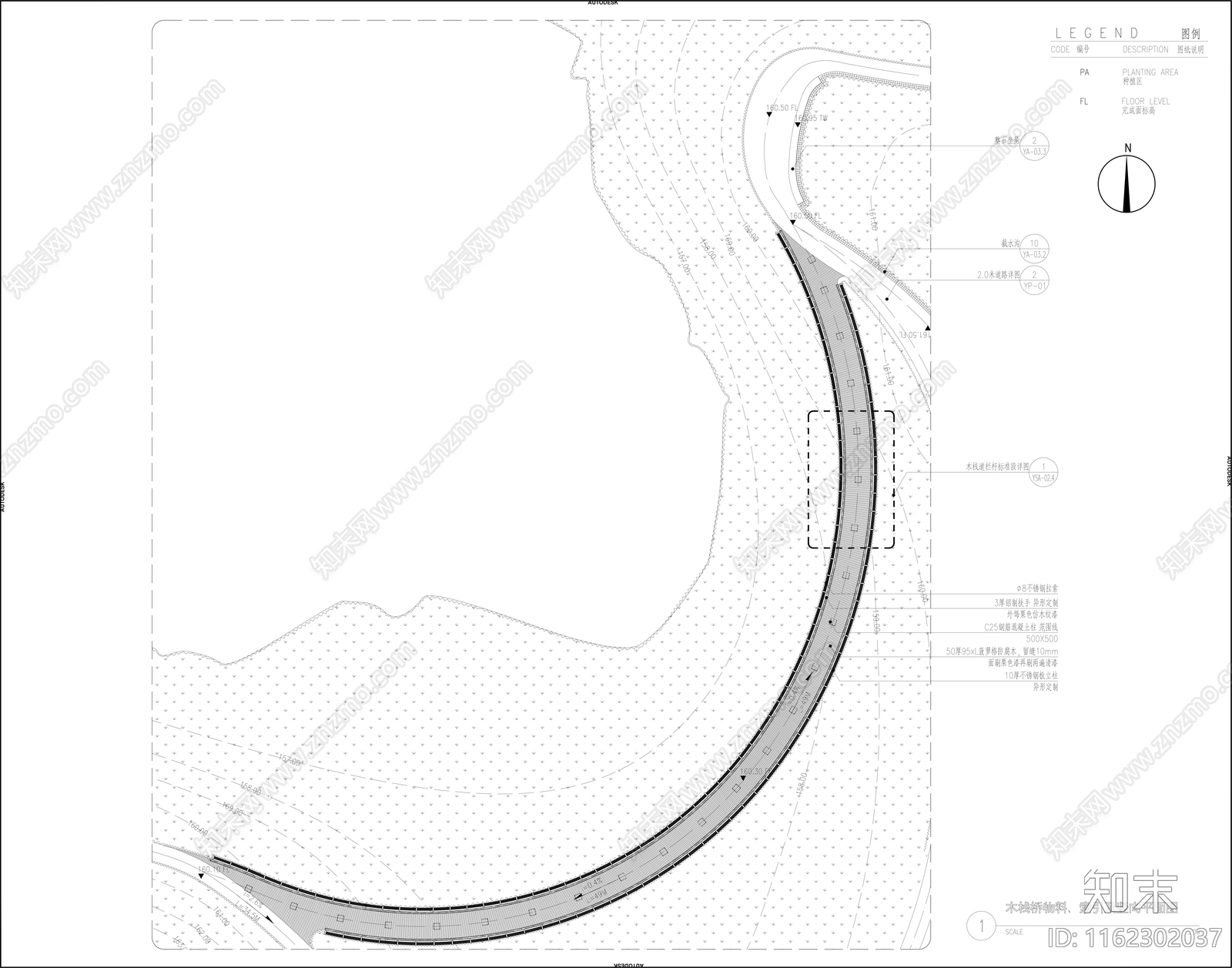 木栈道平面布置图施工图下载【ID:1162302037】