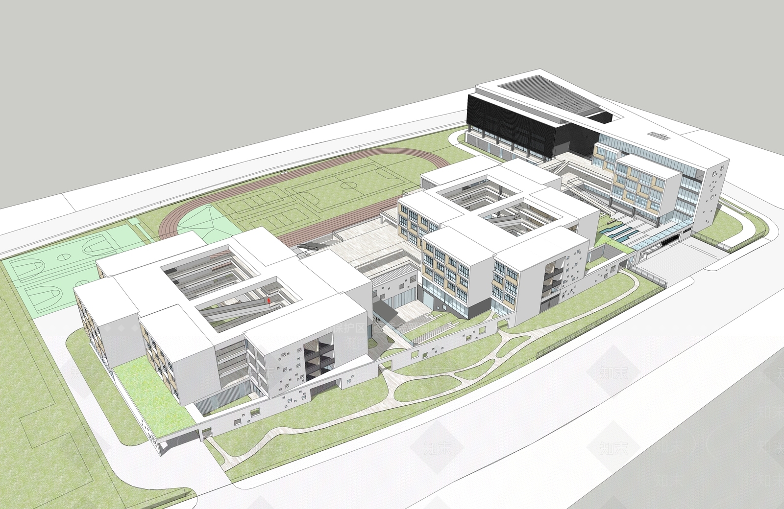 江南单元小学SU模型下载【ID:1162303310】
