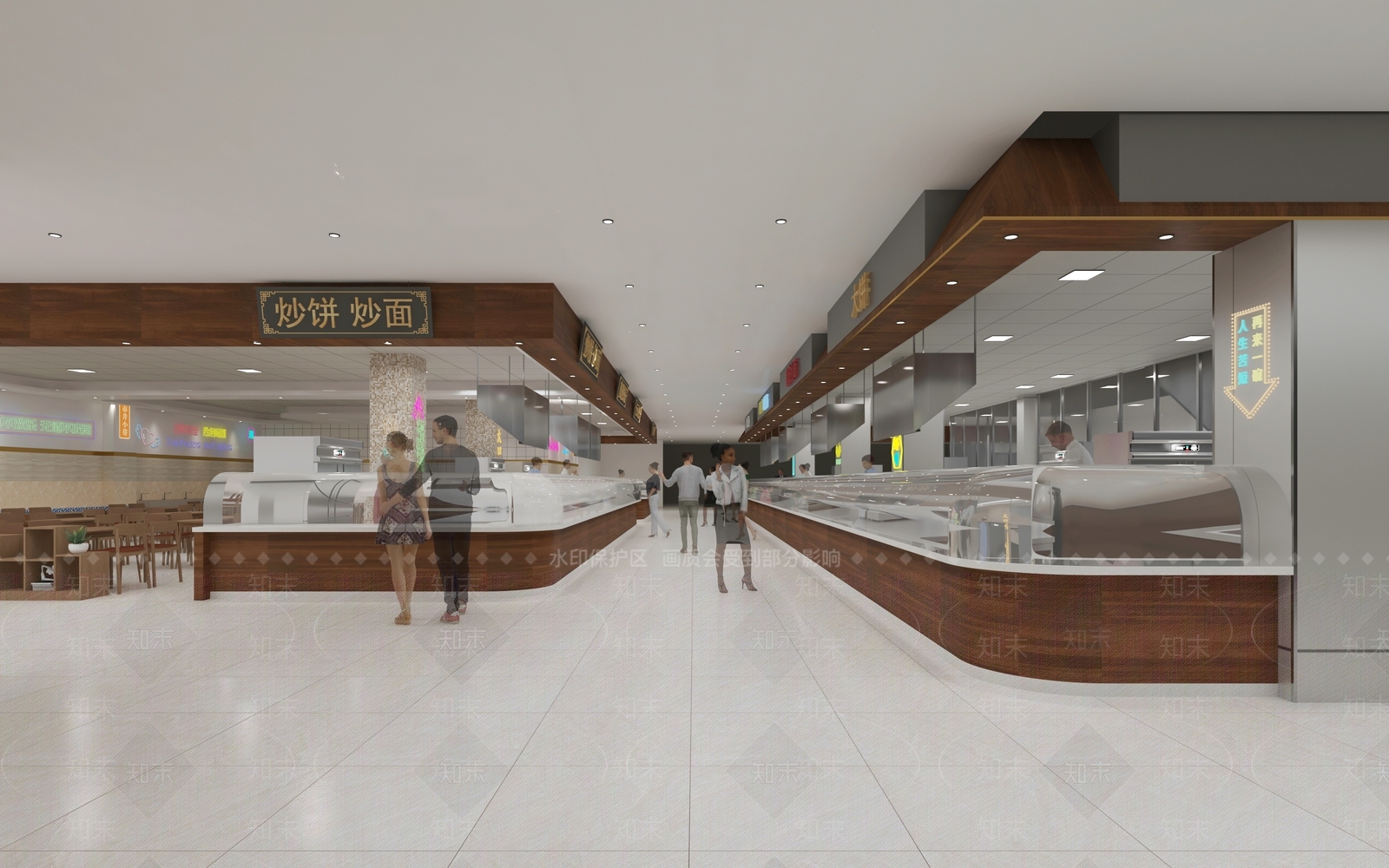 美食街餐厅网红餐厅元素人物厨房设备3D模型下载【ID:1162307530】